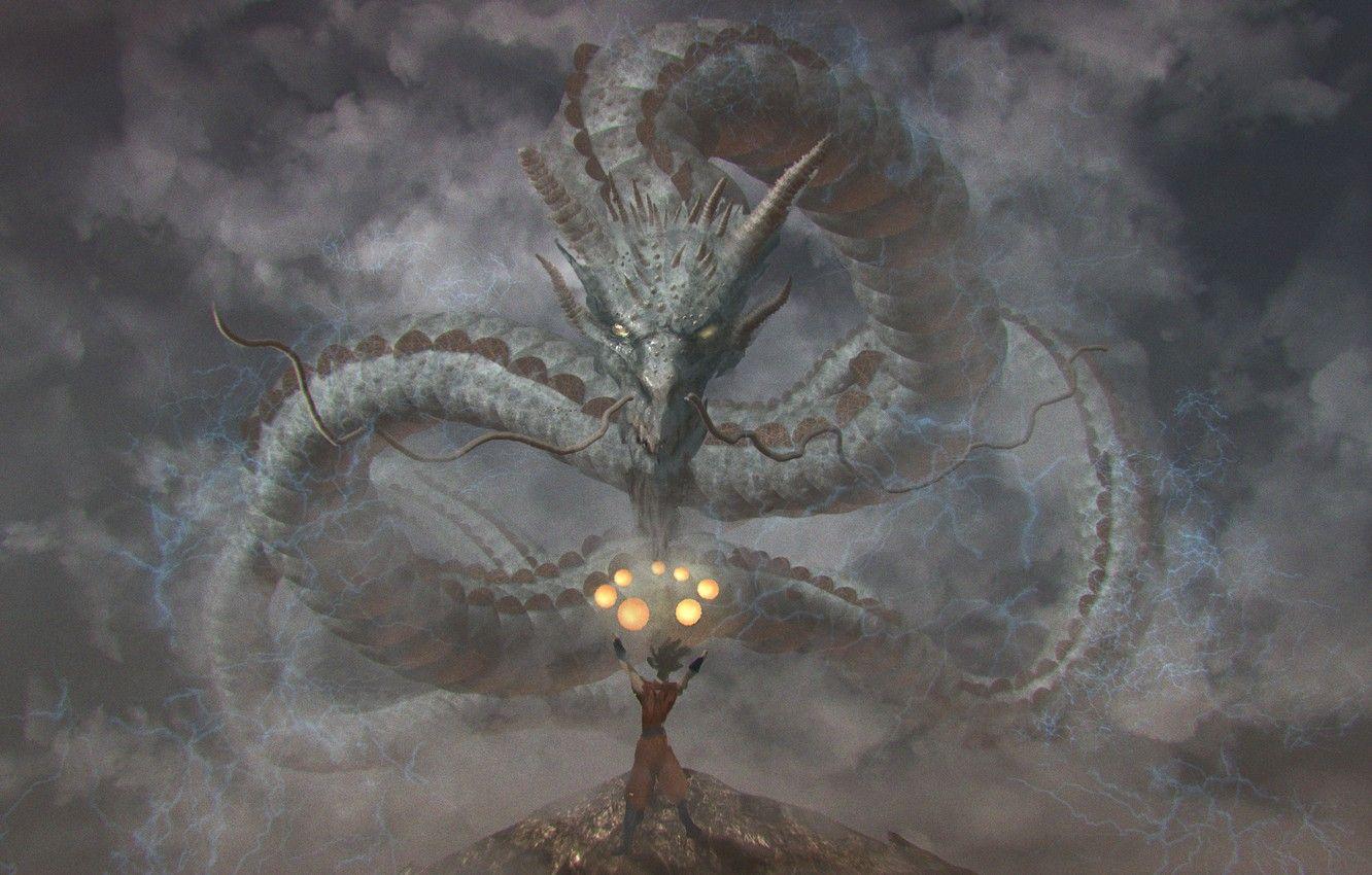 1332x850 Wallpaper dragon, anime, art, Dragon Ball Z, dragon ball image