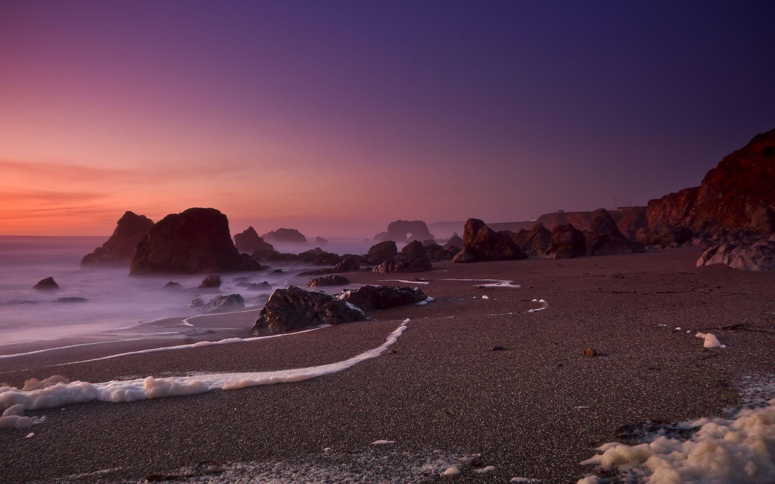 2560x1600 ocean, rock, sand, California, beach wallpaper desktop
