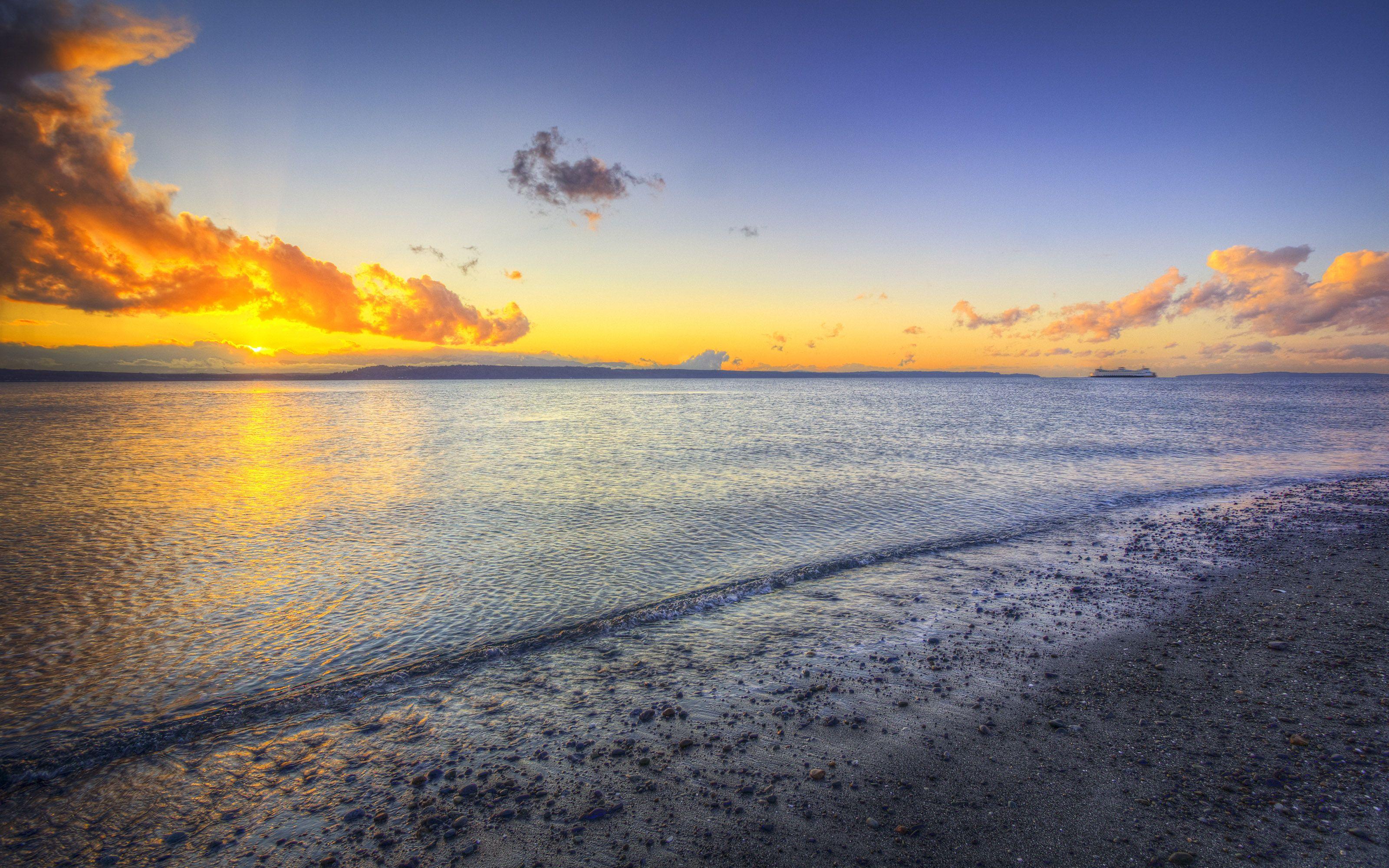 3200x2000 Sunset Beach, Edmonds, Washington HD Desktop Wallpaper