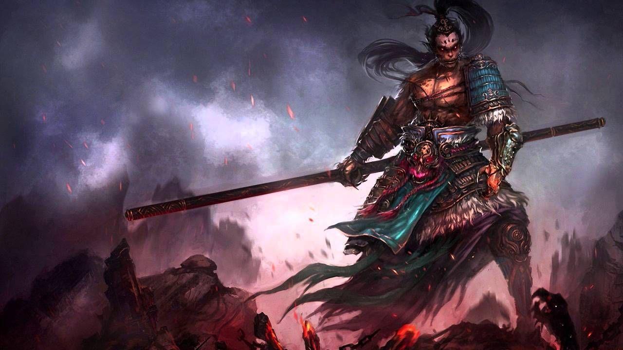 1280x720 Brickwall Audio Stand. Fantasy samurai