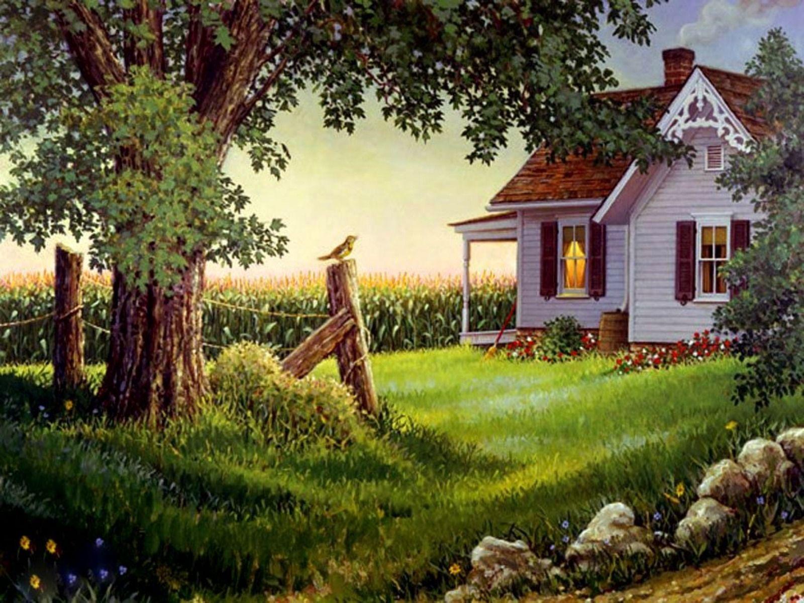 Проекты родного дома. Джон Слоун деревня. Художник Джон Слоан картины. Домик в деревне. Сельский пейзаж.