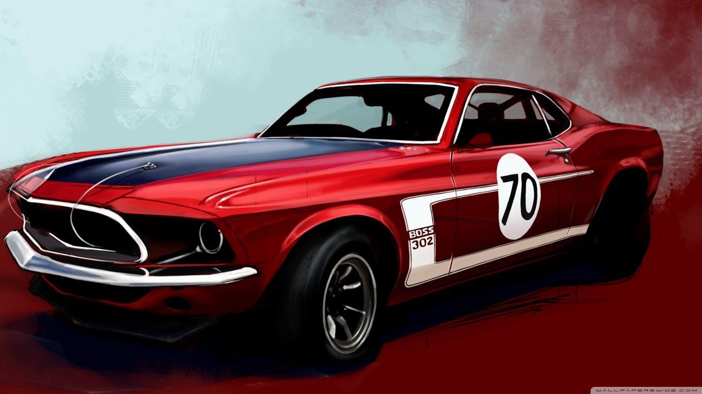 1366x768 Ford Mustang Boss 302 Classic Car ❤ 4K HD Desktop Wallpaper for 4K
