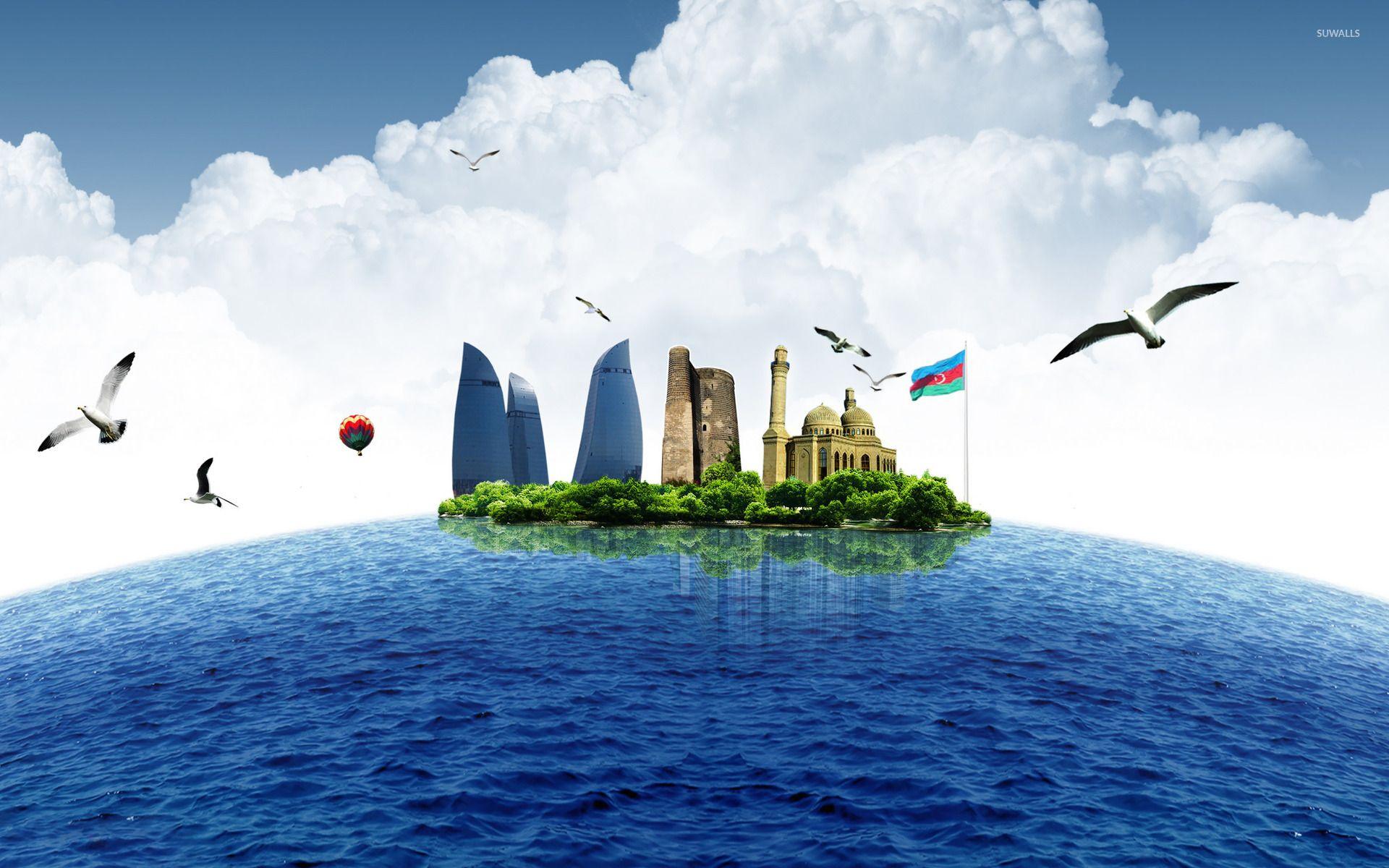 1920x1200 Baku as an island wallpaper wallpaper