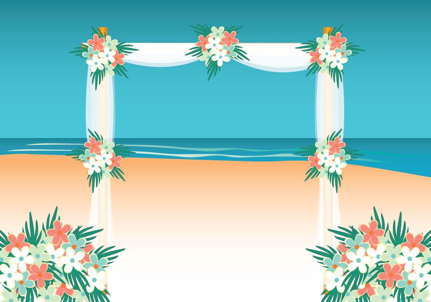 1400x980 Beach Wedding Background Free Vectors, Clipart Graphics