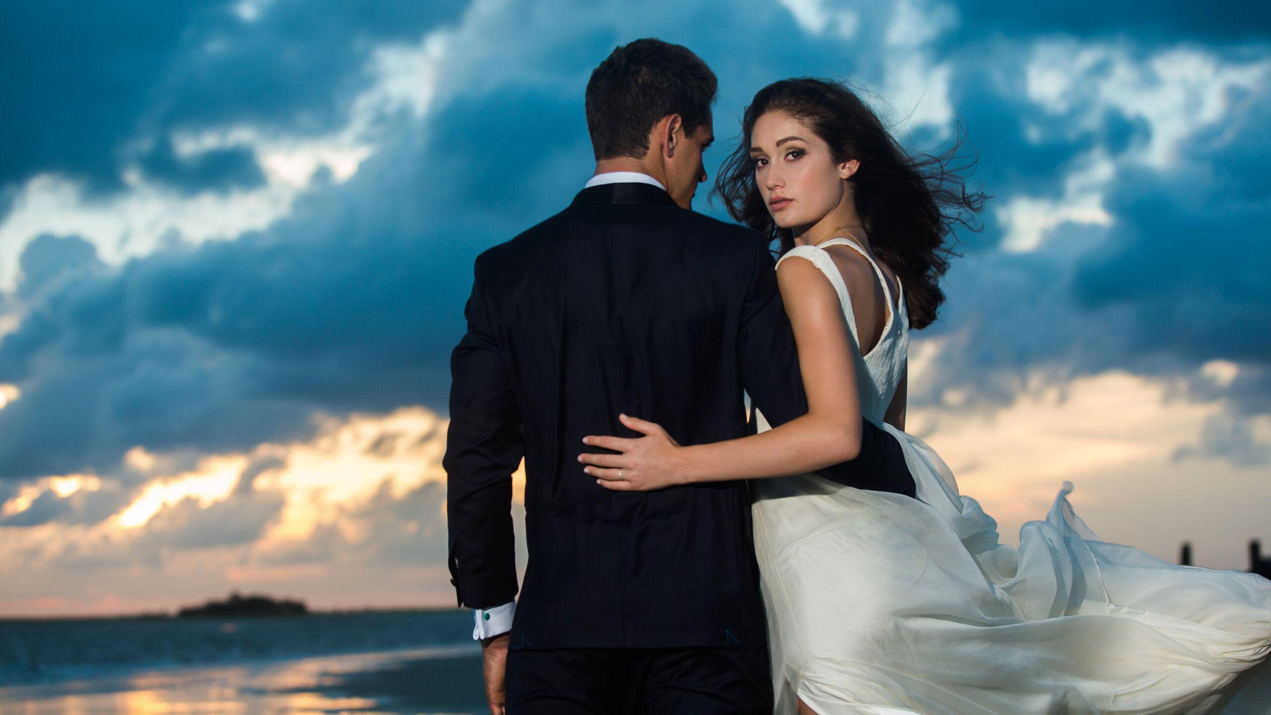2560x1440 Wedding Couple On Beach 1440P Resolution HD 4k