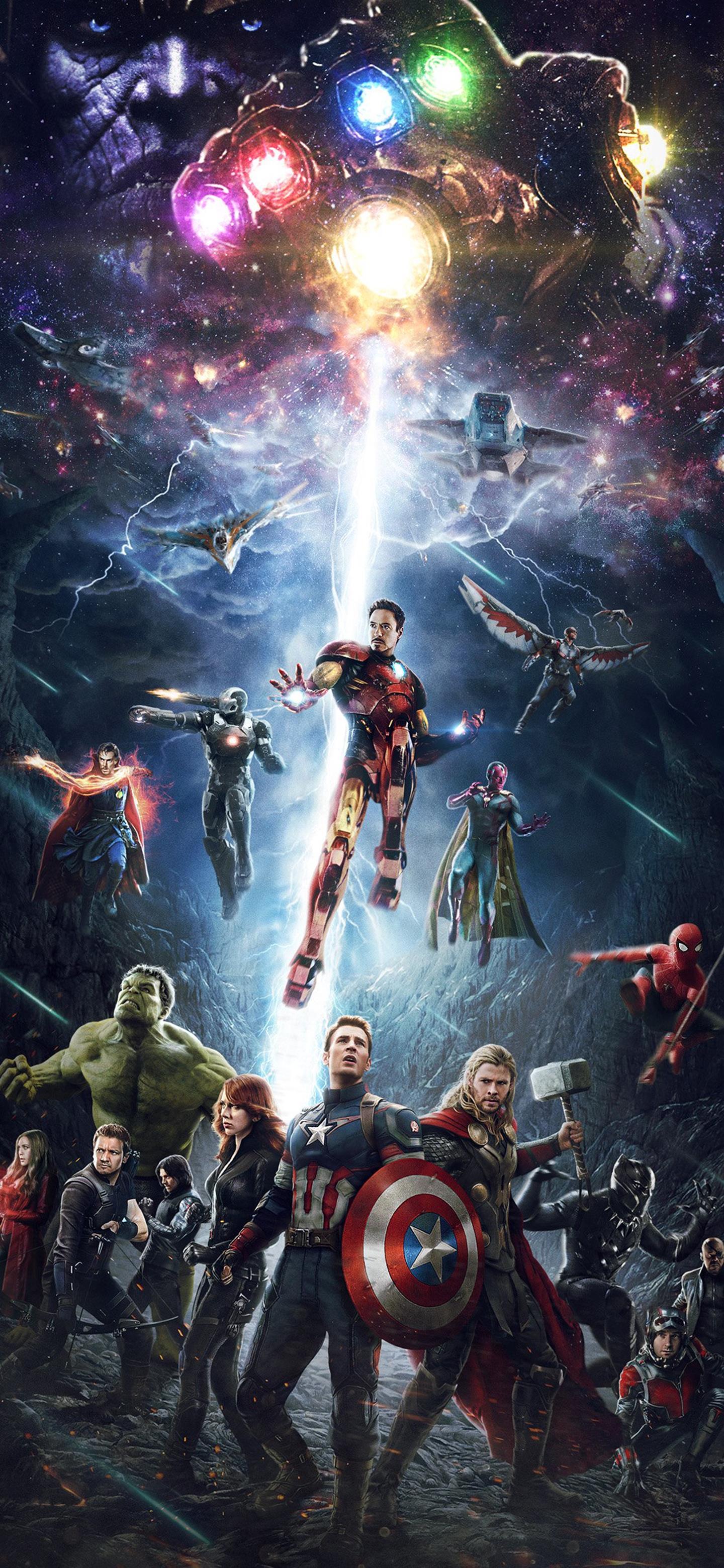 1440x3120 Marvel Infinity War Avengers Anh hùng Art - Hình nền điện thoại Android