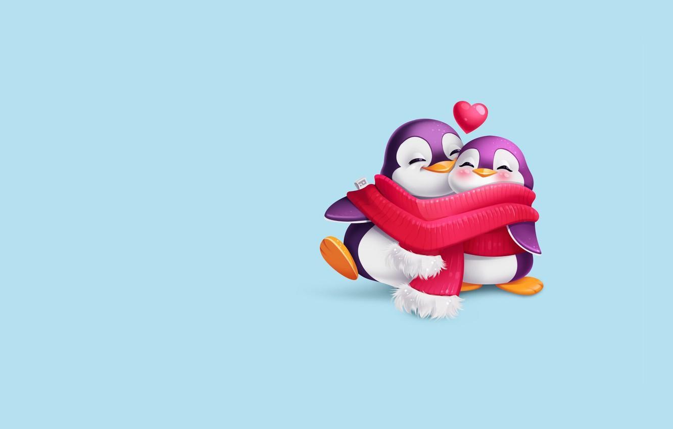 1332x850 Valentines Day Penguin Wallpaper