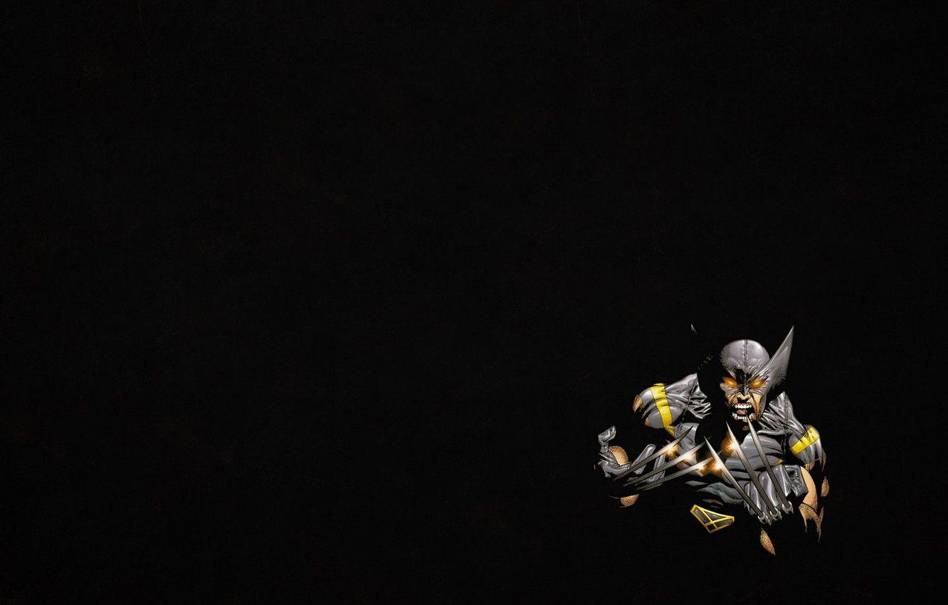 1332x850 Wallpaper the dark background, minimalism, evil, Wolverine, Logan