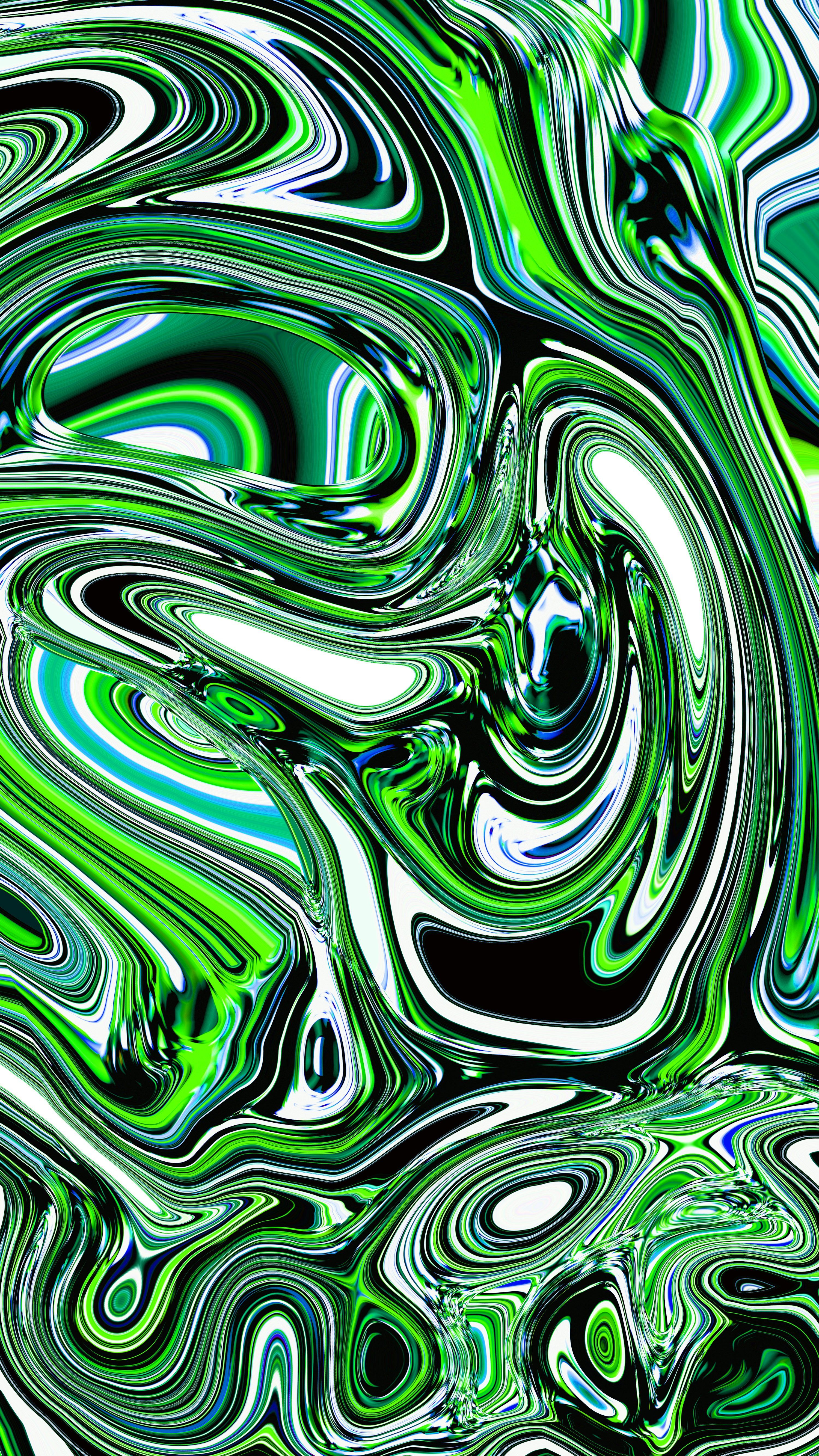 3000x5333 Swirling green and white abstract pattern. photo