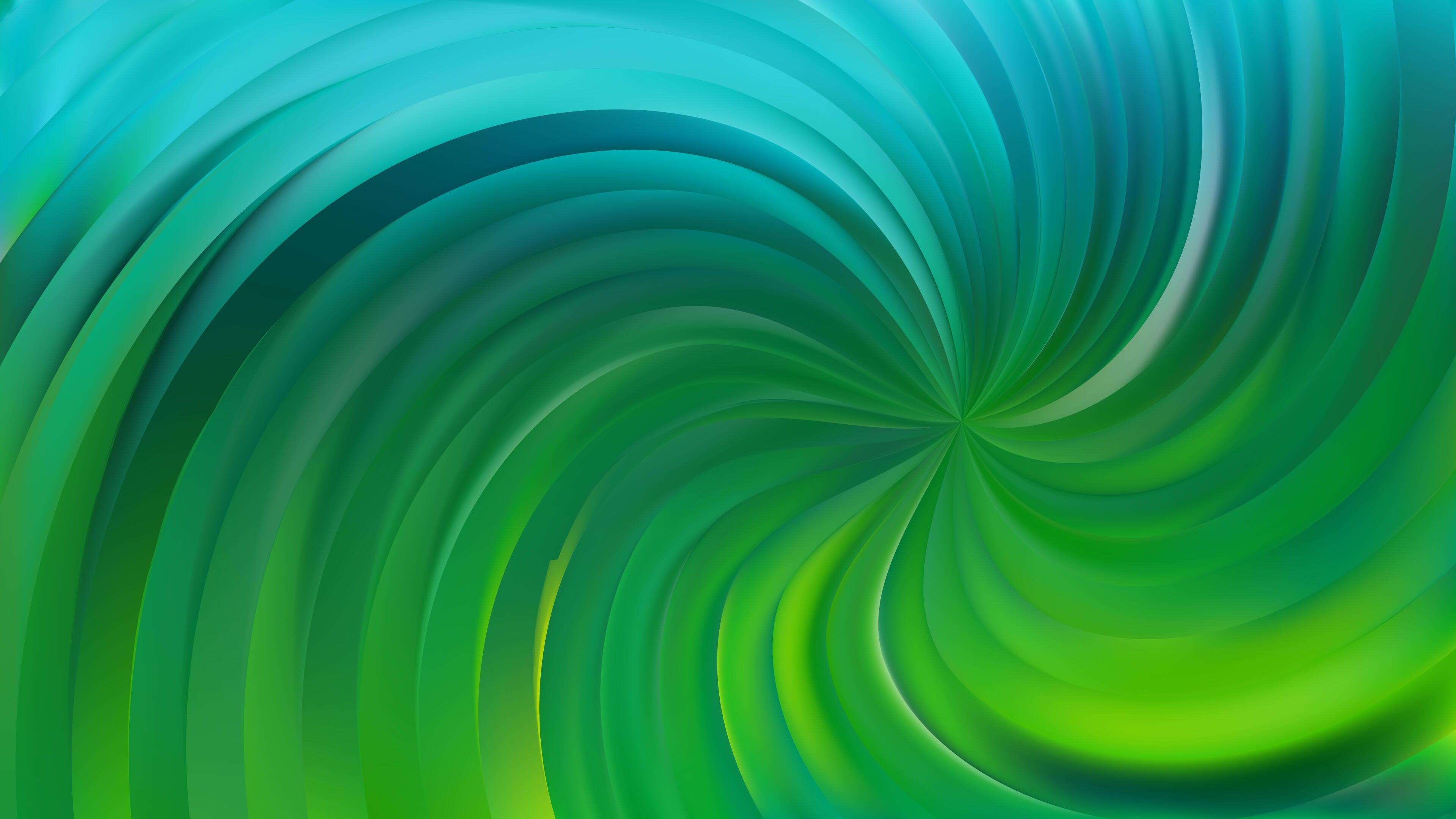 3840x2160 Free Download Abstract Swirling Green and Teal Lines