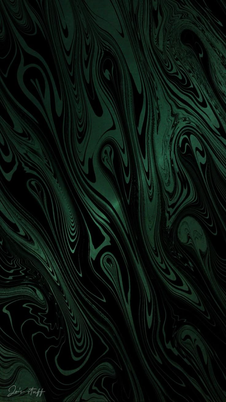 736x1307 Abstract Black and Green Swirls Wallpaper. Dark green to black, Dark green and black background