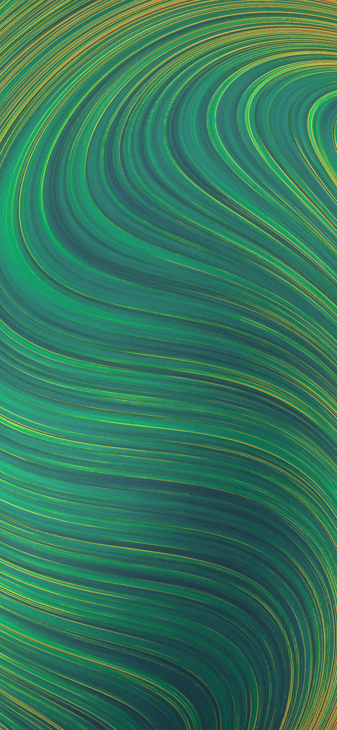 1125x2436 Curve Pattern Background Green iPhone Wallpaper