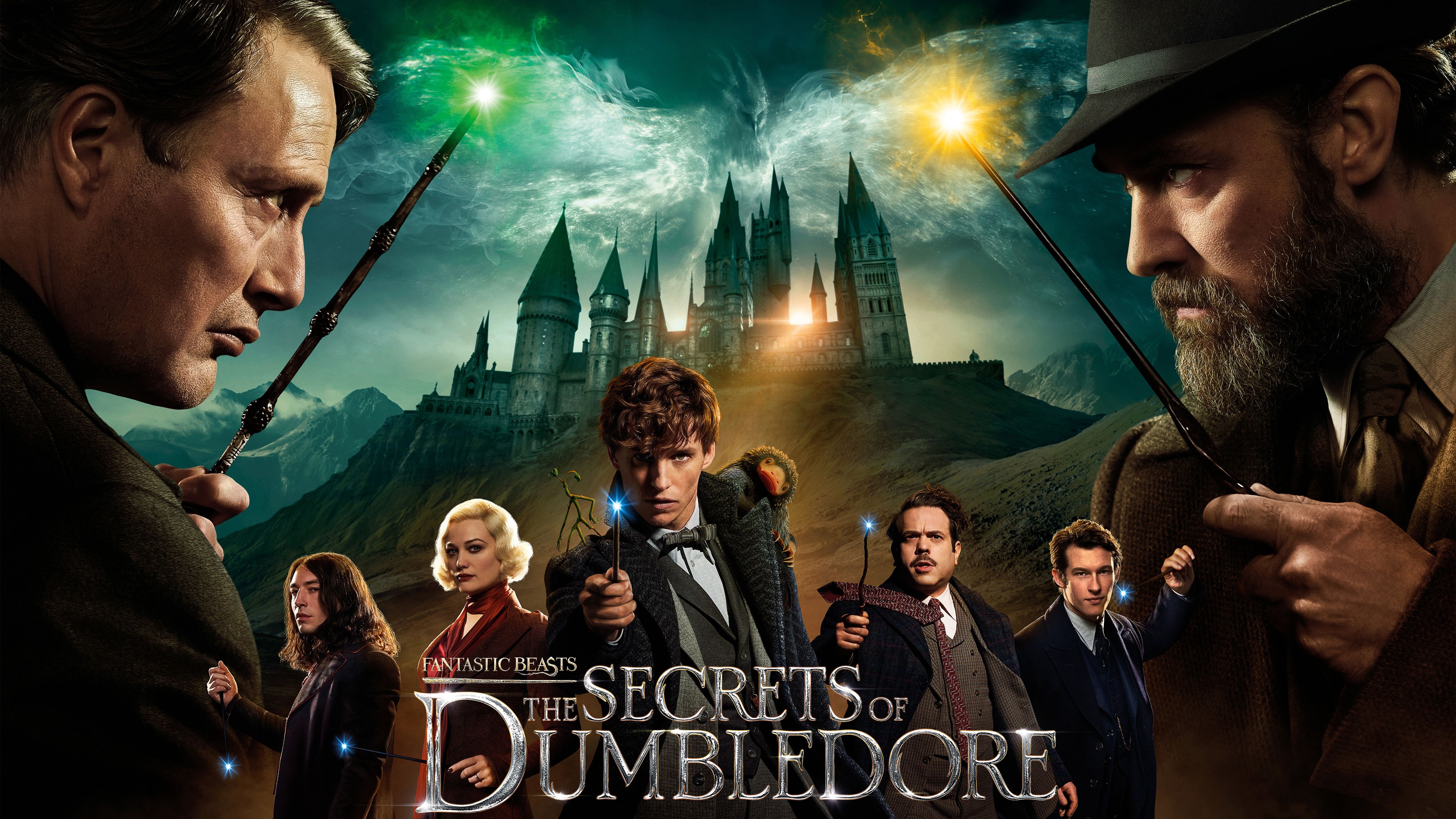 5120x2880 Dan Fogler Eddie Redmayne Mads Mikkelsen Jude Law Katherine Waterston Callum Turner Ezra Miller 4K 5K HD Fantastic Beasts The Secrets of Dumbledore Wallpaper