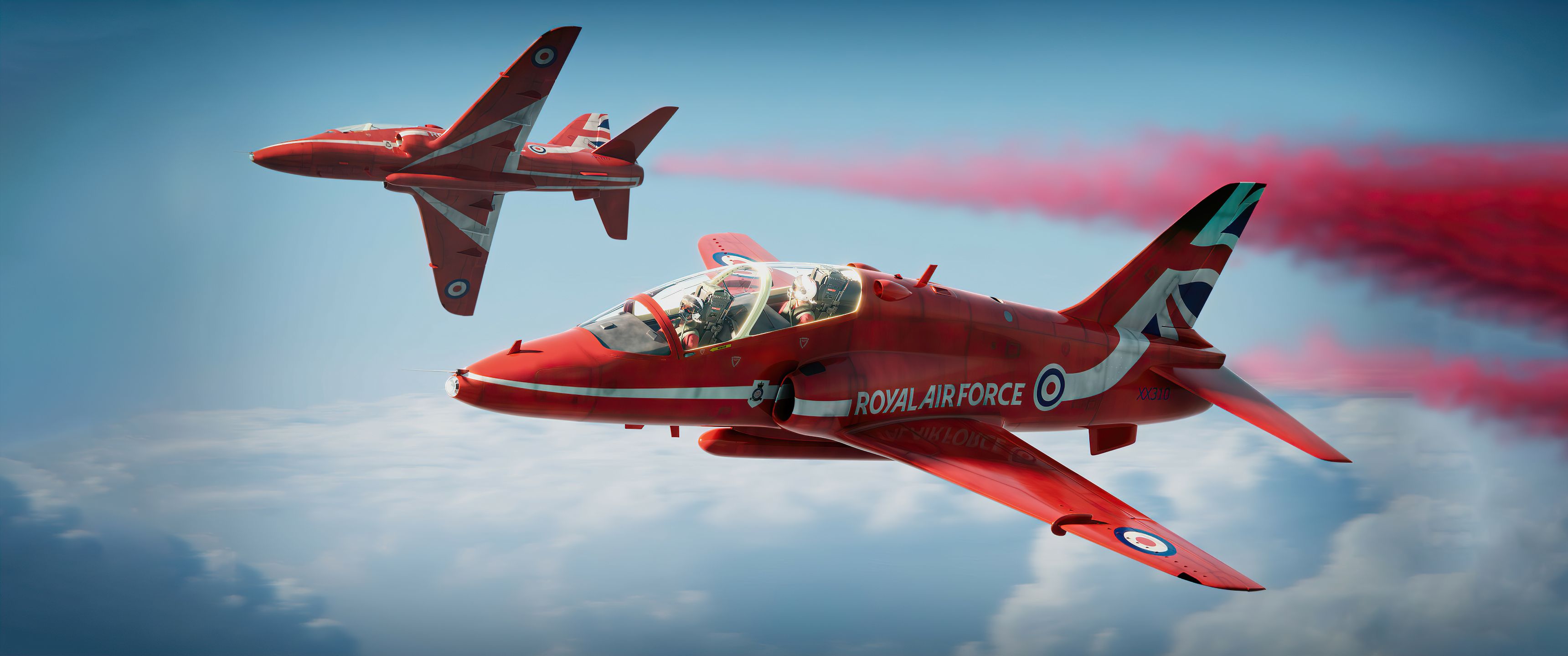 3440x1440 Red Arrows Plane Art 4k Wallpaper, HD Artist Wallpaper, 4k Wallpaper, Image, Background, Photos and Picture