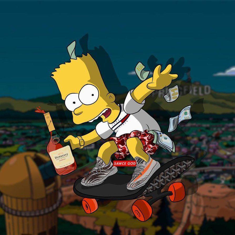 894x894 BAPE Bart Simpson Wallpaper. Bart
