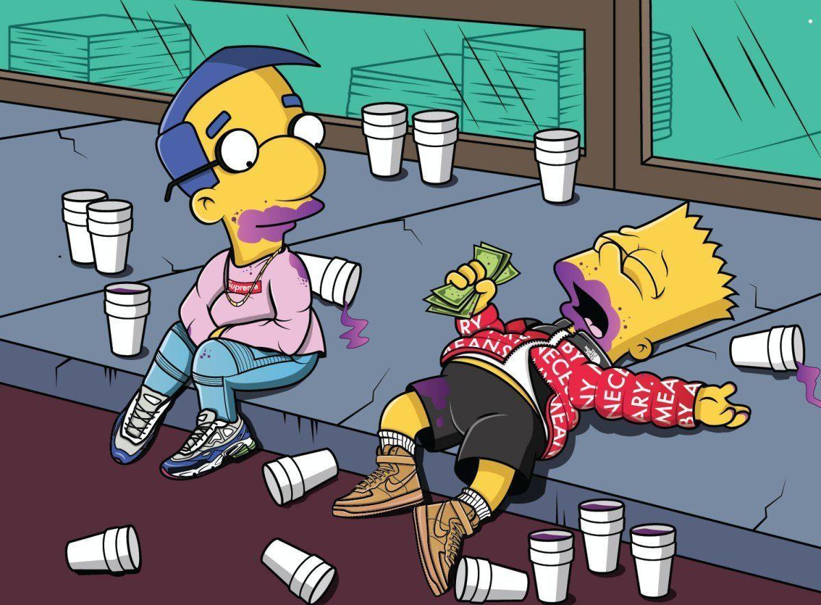 1199x884 Free download 40 BAPE Bart Simpson Wallpaper Download at