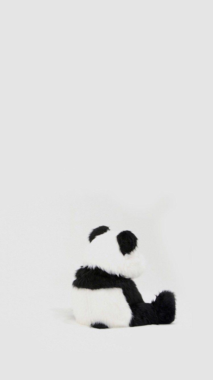 750x1334 Minimal Simple Panda Back iPhone 8 Wallpaper Görüntüler ile