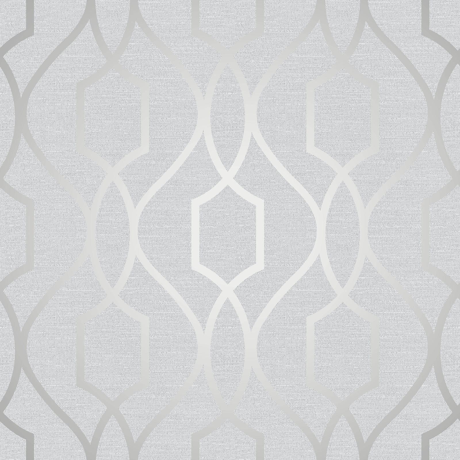 1600x1600 FINE DECOR APEX GEOMETRIC TRELLIS WALLPAPER STONE GREY SILVER MORE