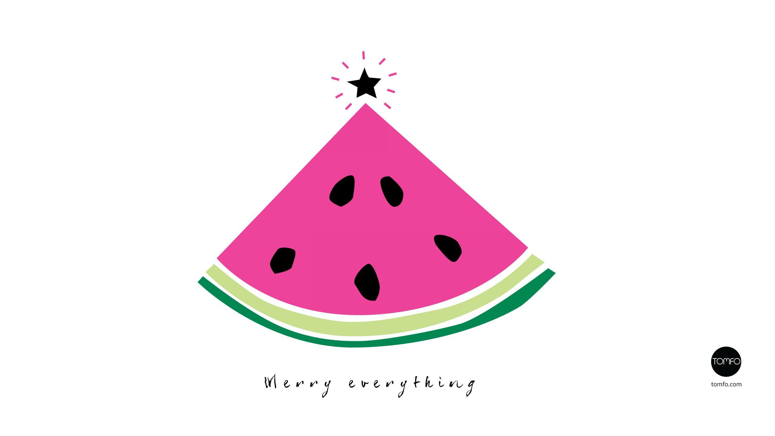 2560x1440 Merry Everything Watermelon wallpaper for computer + iPhone