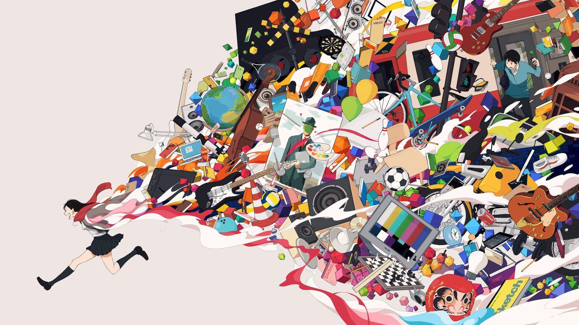 1920x1080 colorful, Anime, Anime girls, Original characters Wallpaper HD / Desktop and Mobile Background