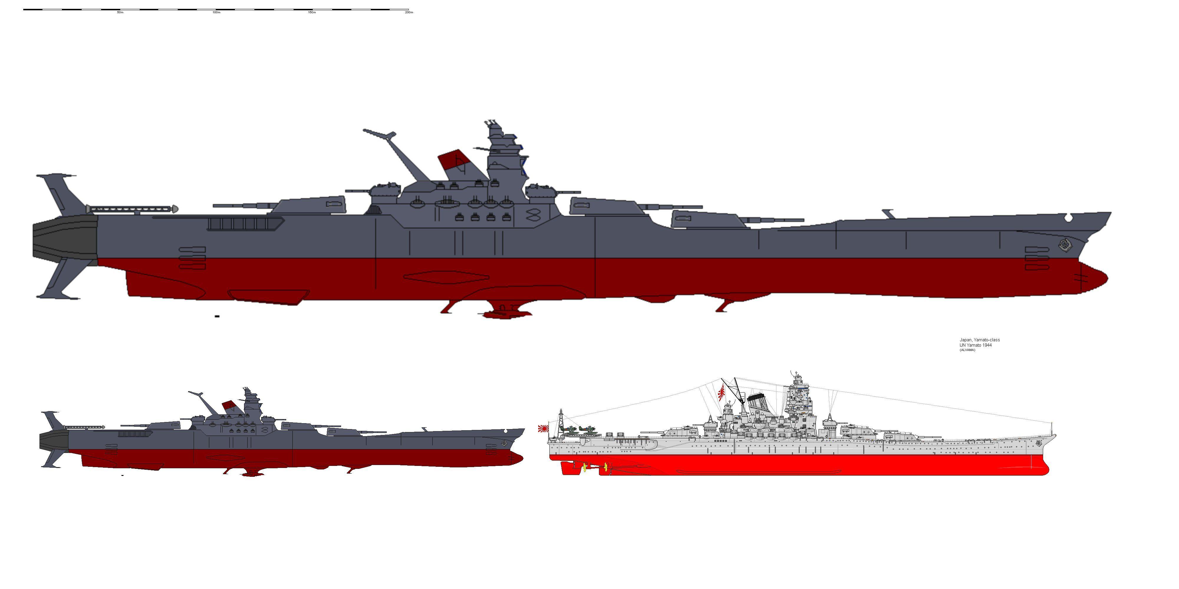 4000x2000 space, Battleship, Yamato, Anime, Sci fi, Science, Fiction
