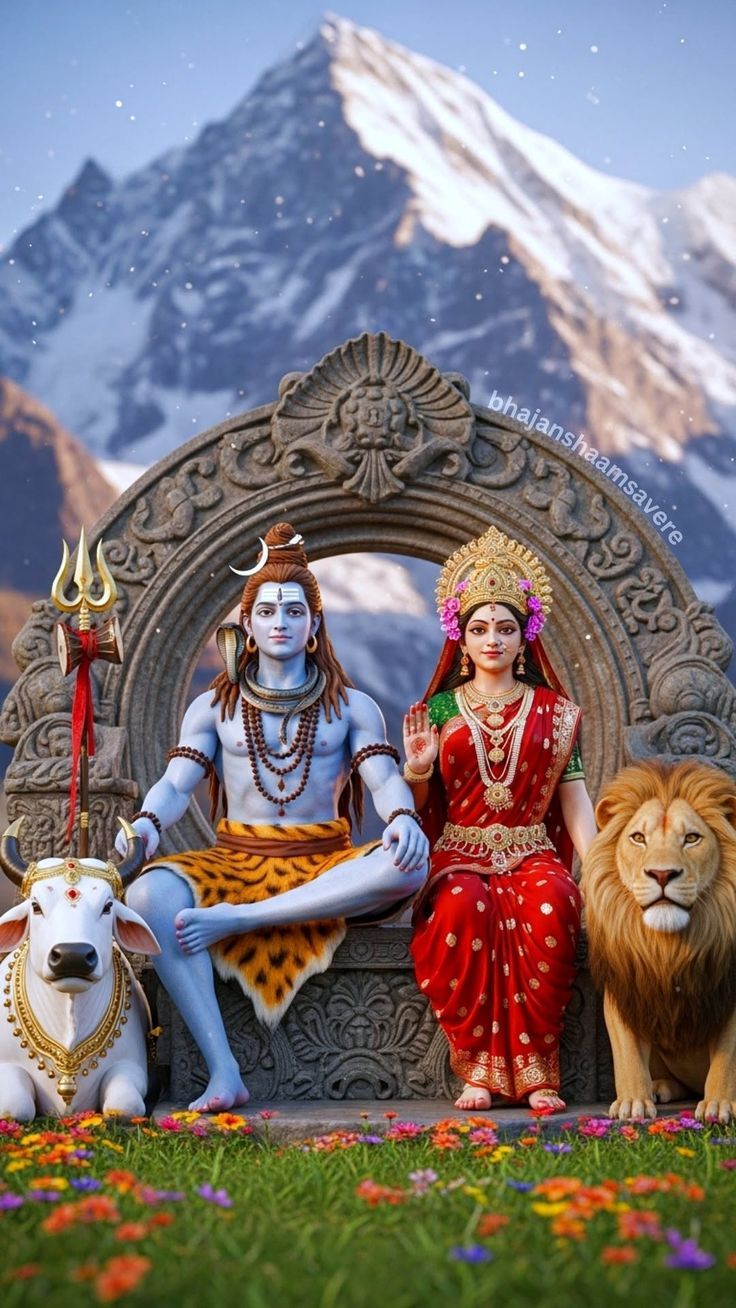 736x1308 Lord and shiva with durga wallpaper. Lord shiva and parvati image HD wallpaper, Mahadev with