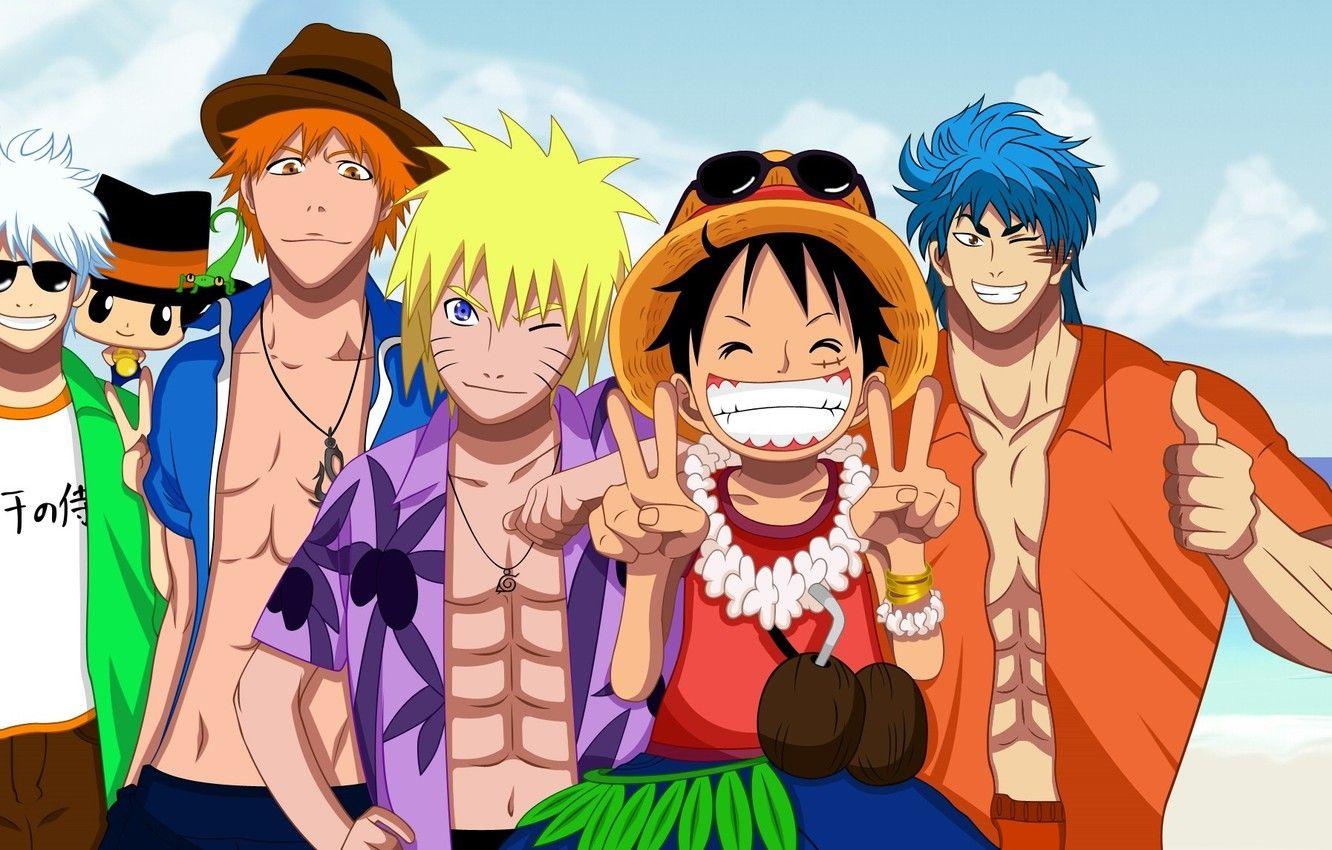 1332x850 Wallpaper game, Bleach, Naruto, One Piece, pirate, anime, crossover, Reborn, ninja, asian, Kurosaki Ichigo, manga, shinobi, Gintama, japanese, Naruto Shippuden image for desktop, section сёнэн