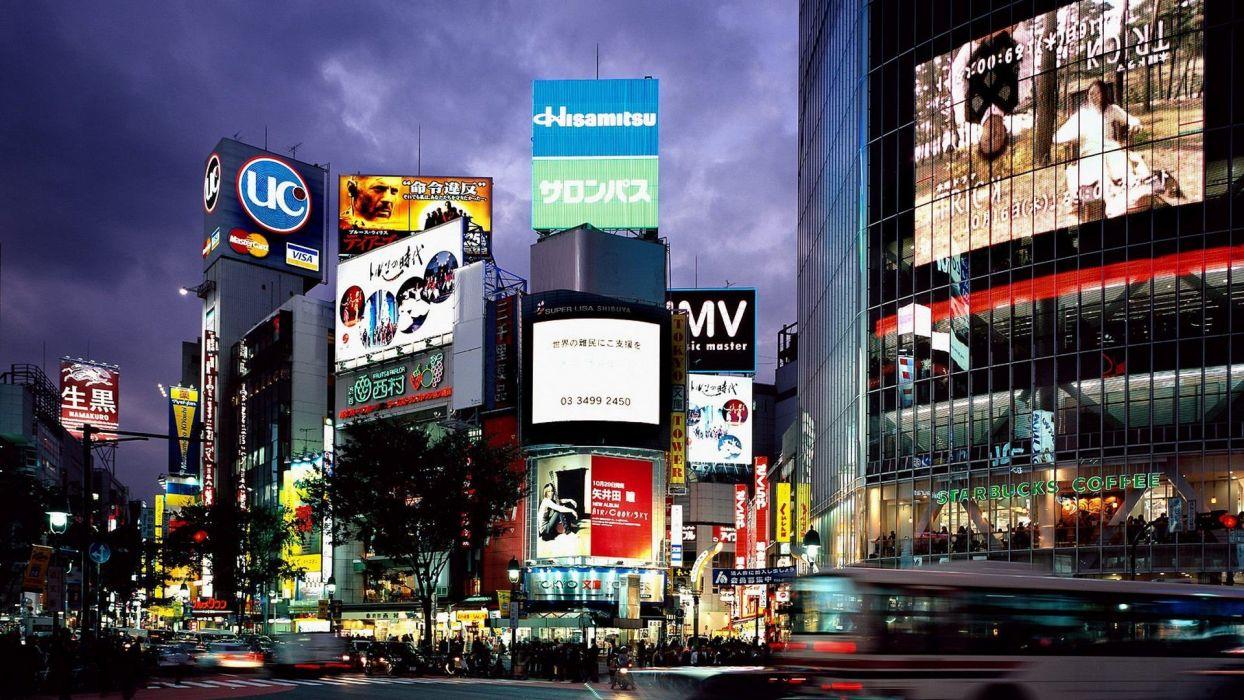 1244x700 Japan Tokyo advertisement Shibuya wallpaperx1080