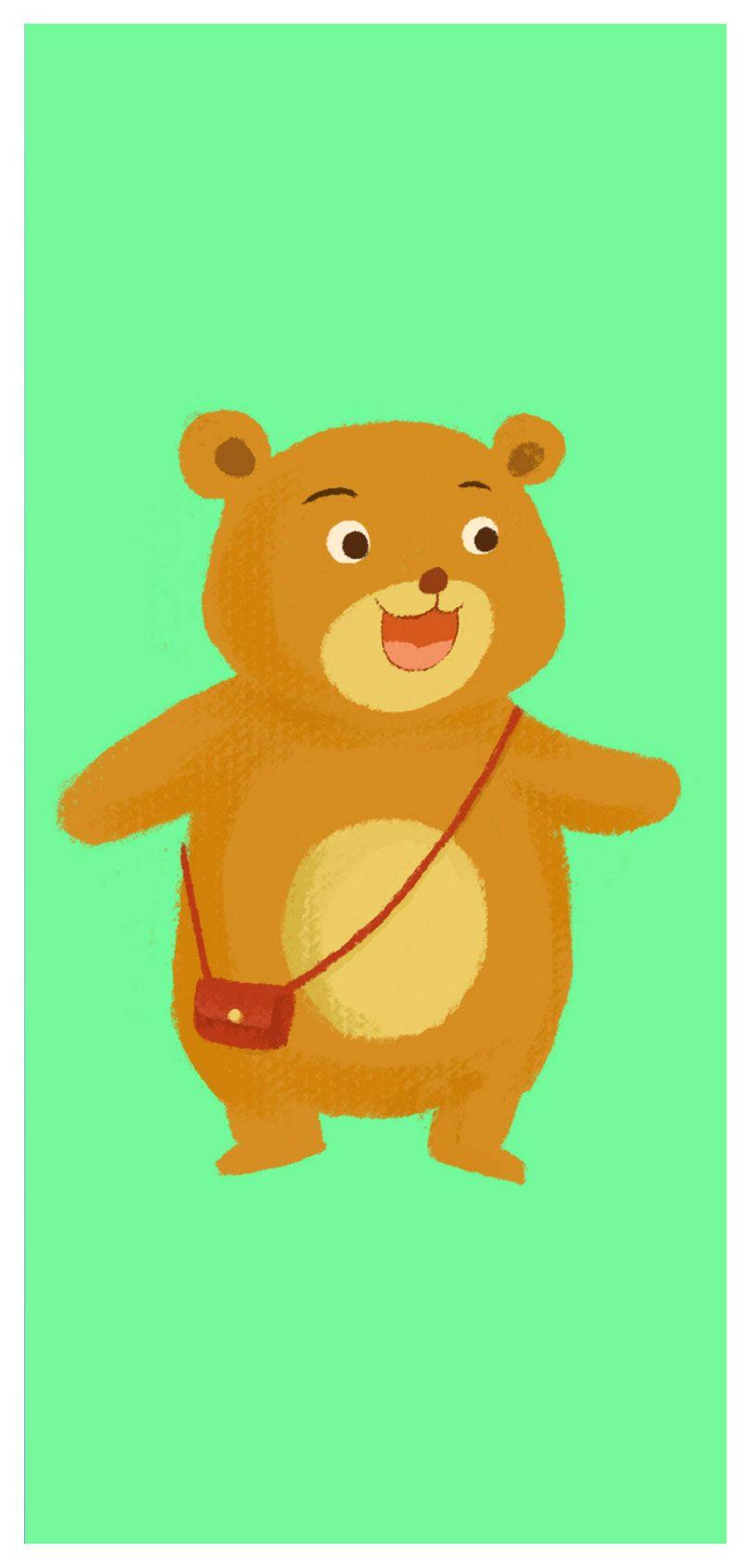 808x1692 cartoon bear mobile phone wallpaper background image free
