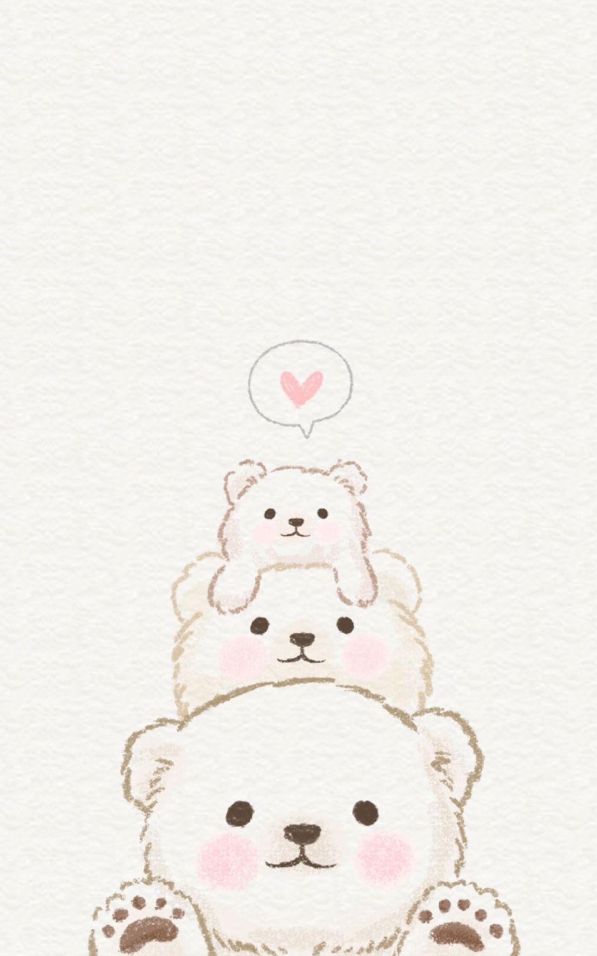 1200x1920 Free download Bear Love Phone wallpaper Cute wallpaper Kawaii