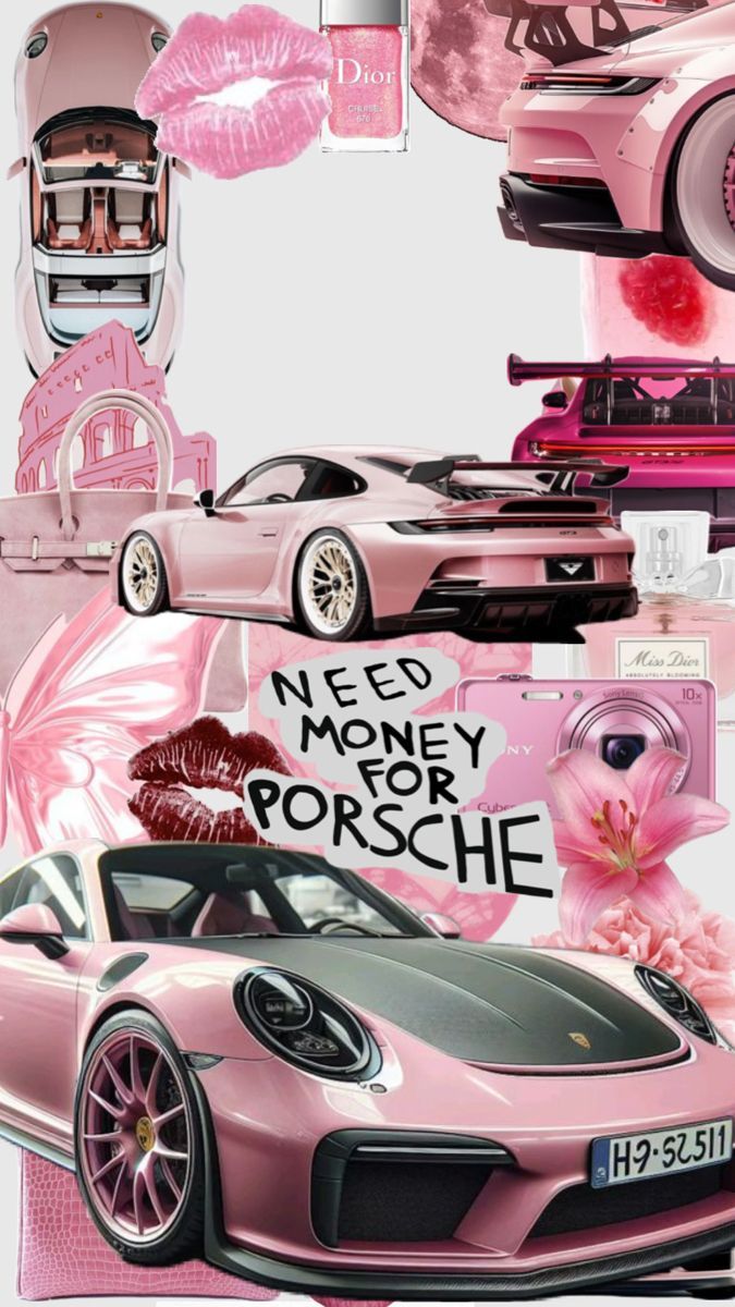 675x1200 Need money for Porsche. Sticker tasarımı, Pembe, Araba