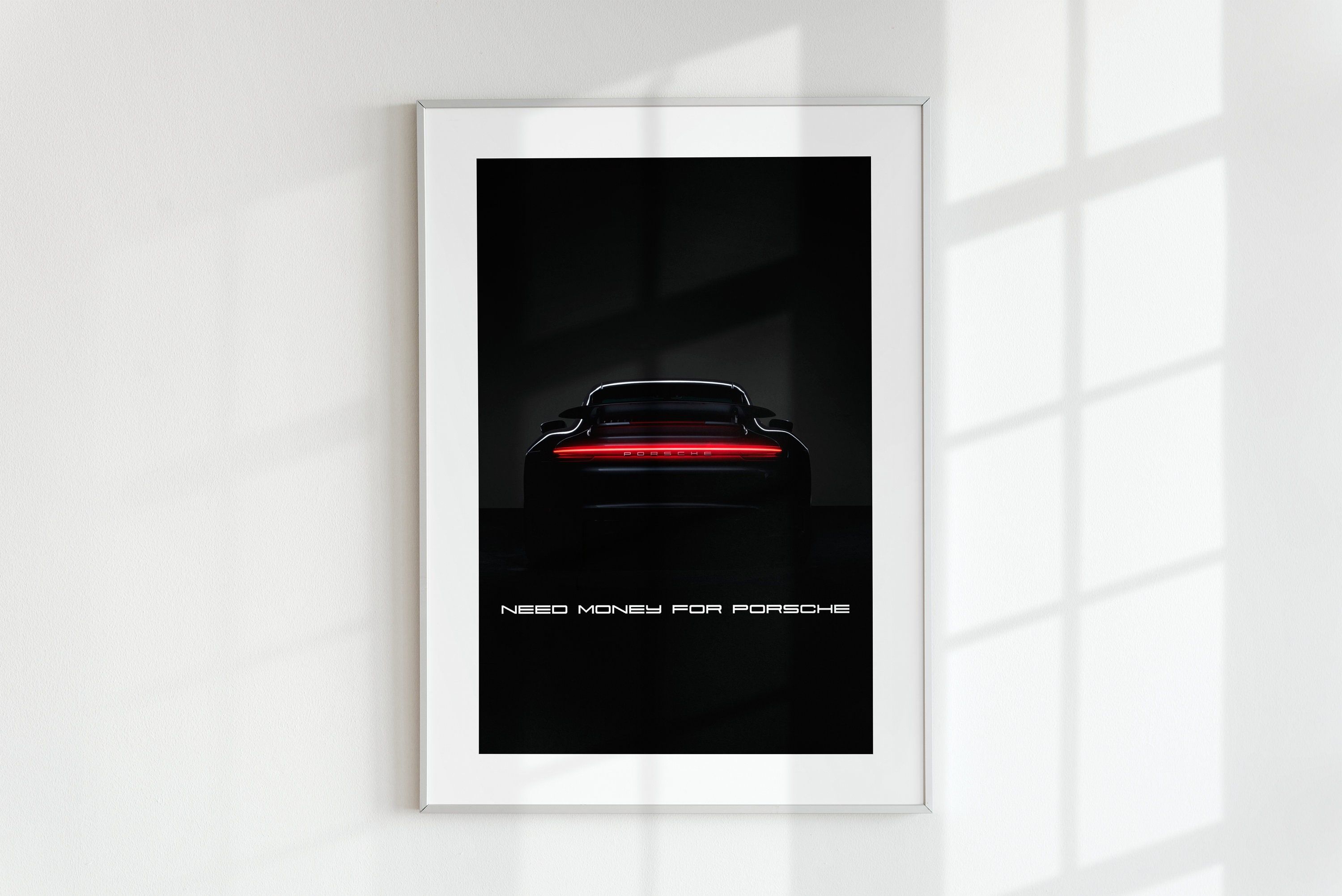 3000x2003 Black Sports Car Digital Poster 'I Need Money' and Ambition