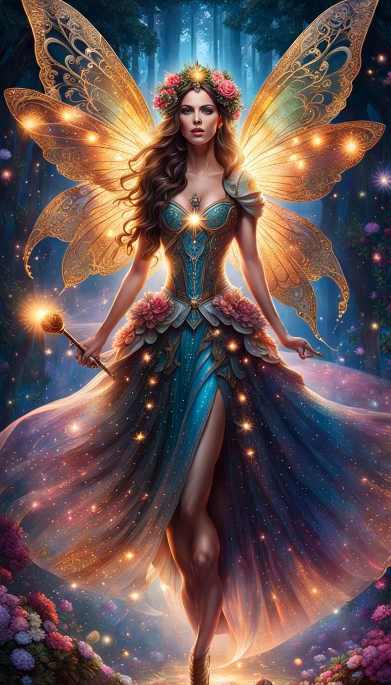 768x1344 Fairy Godmother Warriors Clash with Divine En