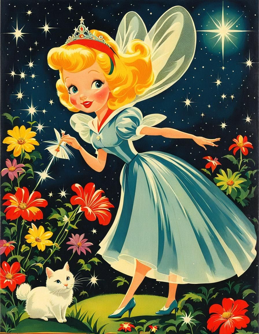 896x1152 Fairy Godmother in 1950s Illustration Style