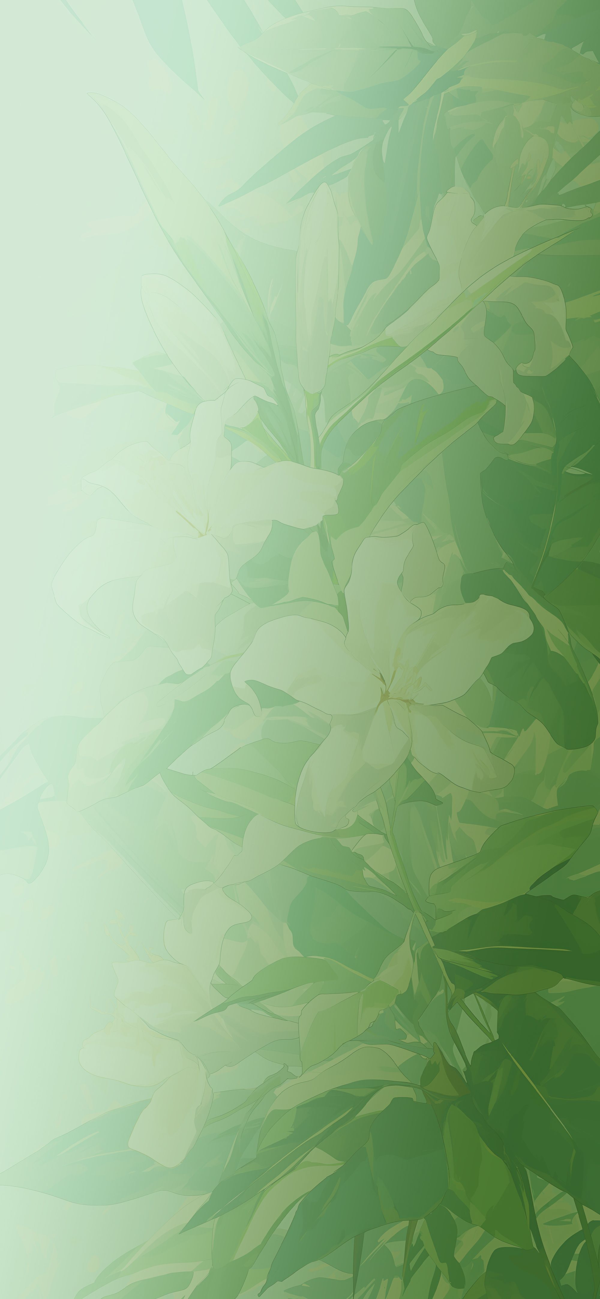 2000x4329 Botanical Sage Green Wallpaper Flowers Wallpaper HD