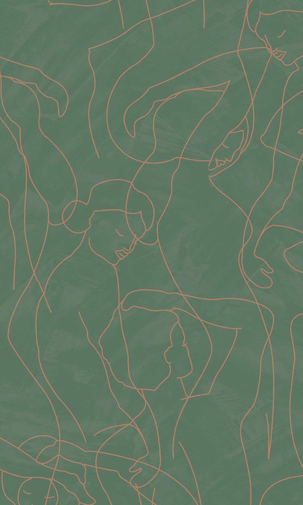 1024x1707 Forest Green Abstract Model Lines Non Woven Wallpaper R9185