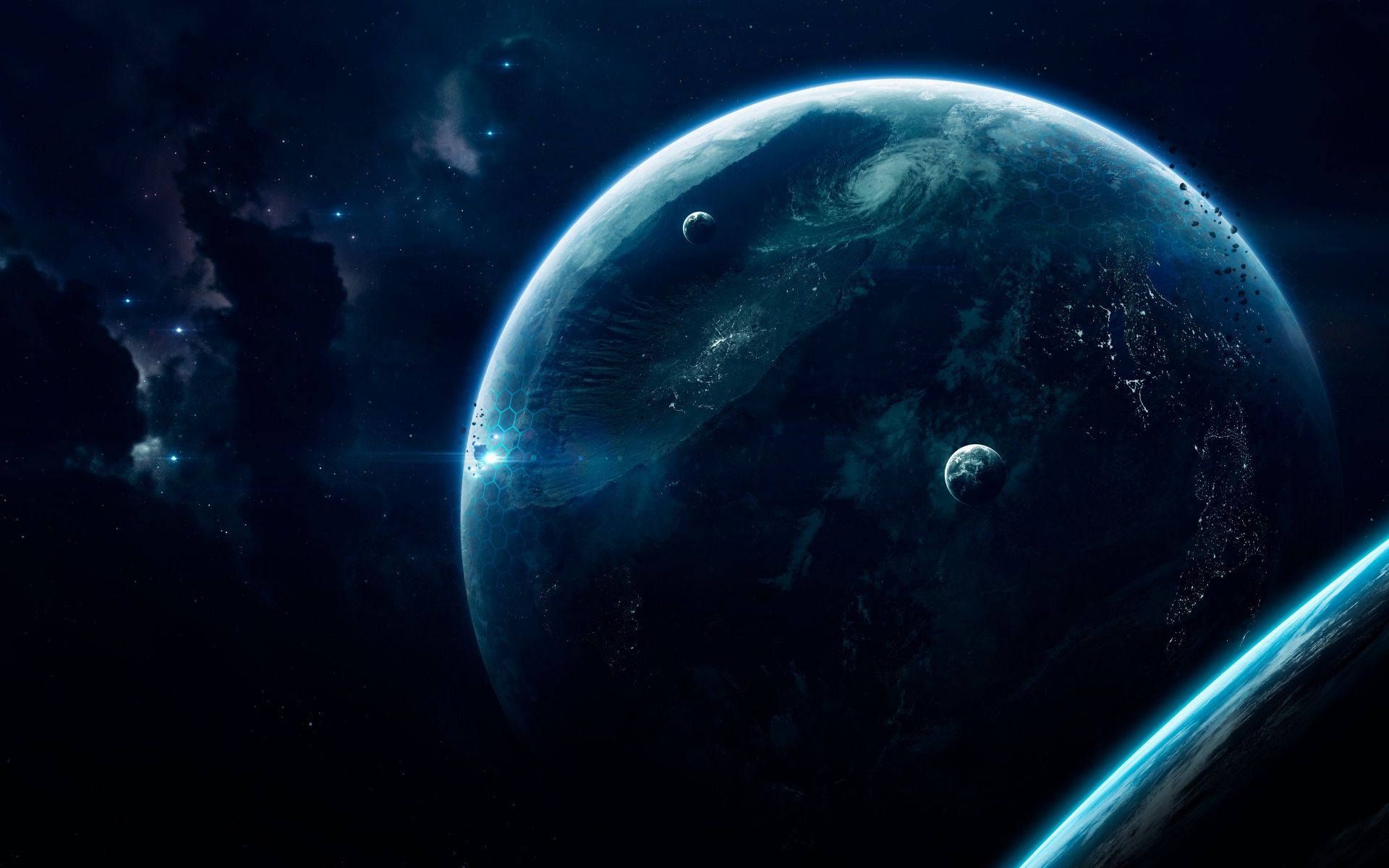 1920x1200 Deep space Wallpaper 4K, Planets, Crater, Universe