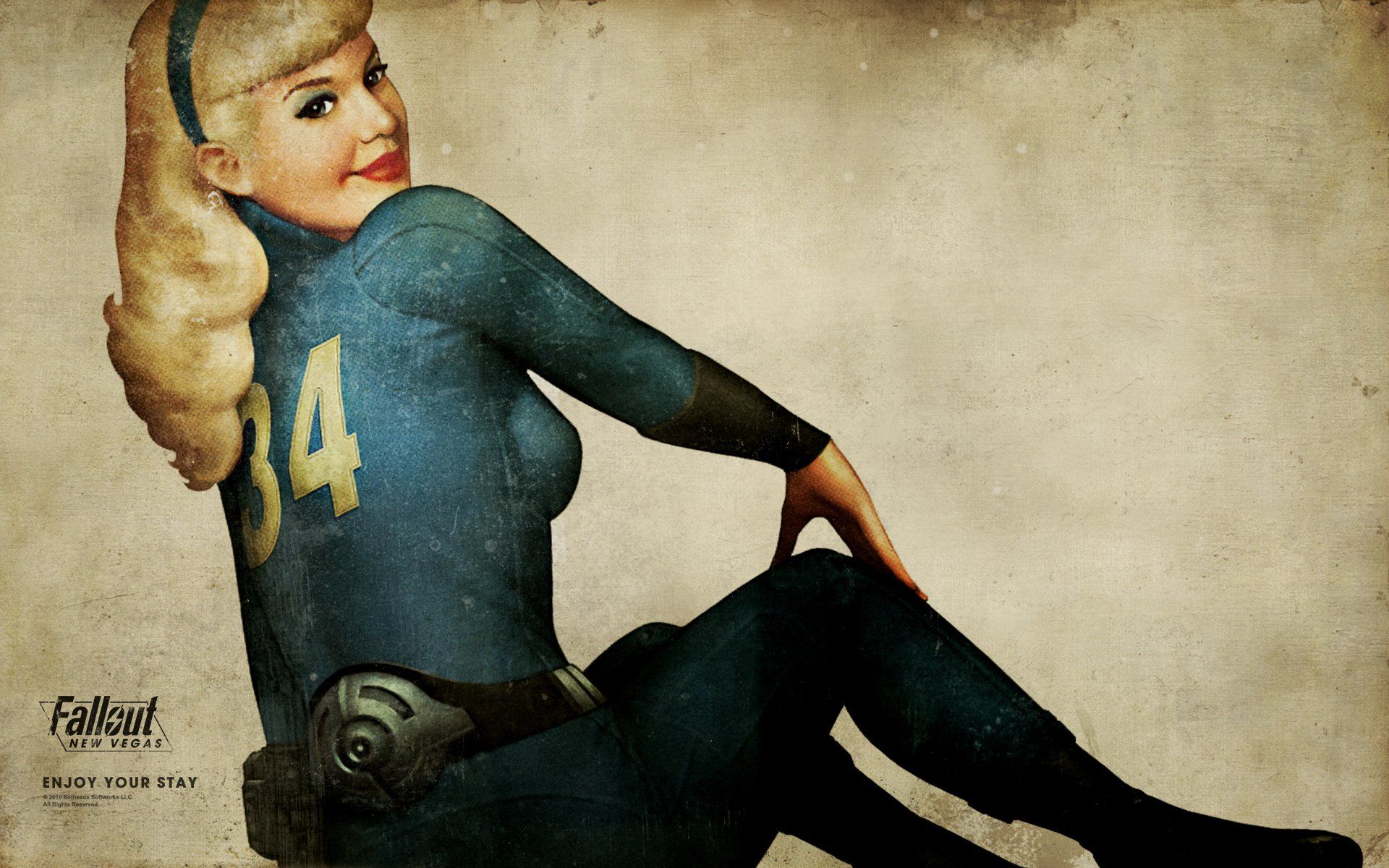 1920x1200 Fallout HD Wallpaper: Vault Girl's Retro Charmx1200