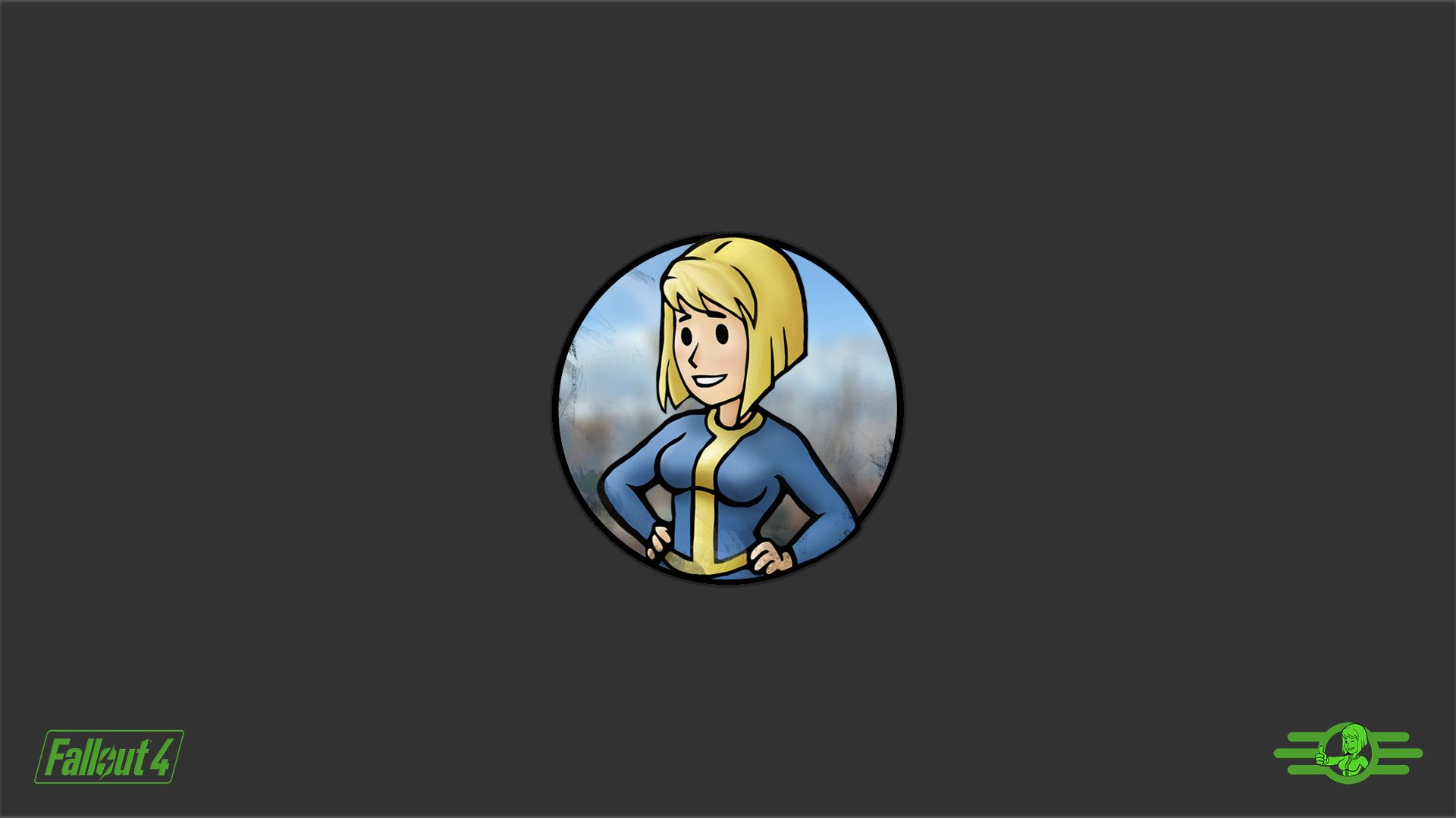 1920x1080 Wallpaper Background, The Game, Minimalism, Fallout Vault Girl For Mobile And Desktop, Section минимализм, Resolution 1920x1080