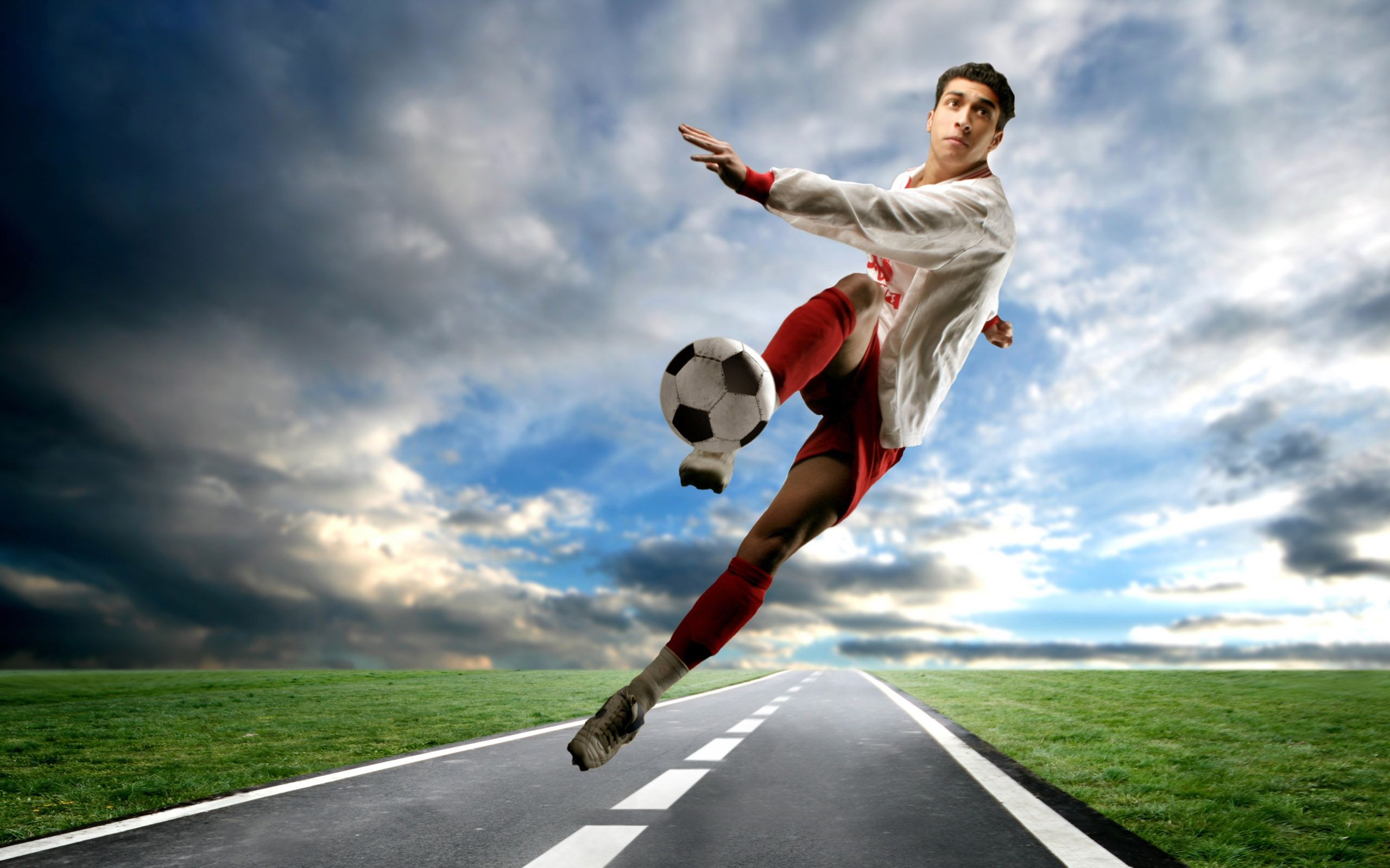 2560x1600 Football Kick Wallpaper