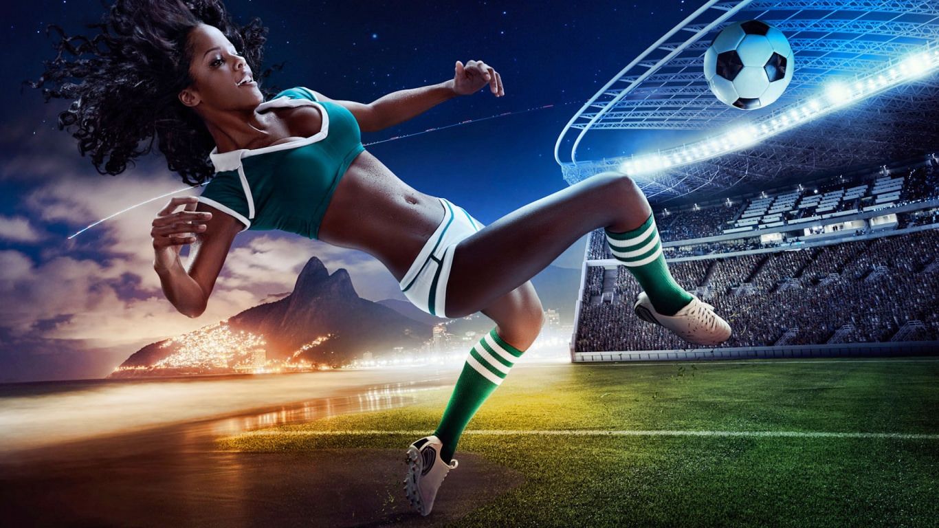 1366x768 FREE Magnificent Football Background in PSD