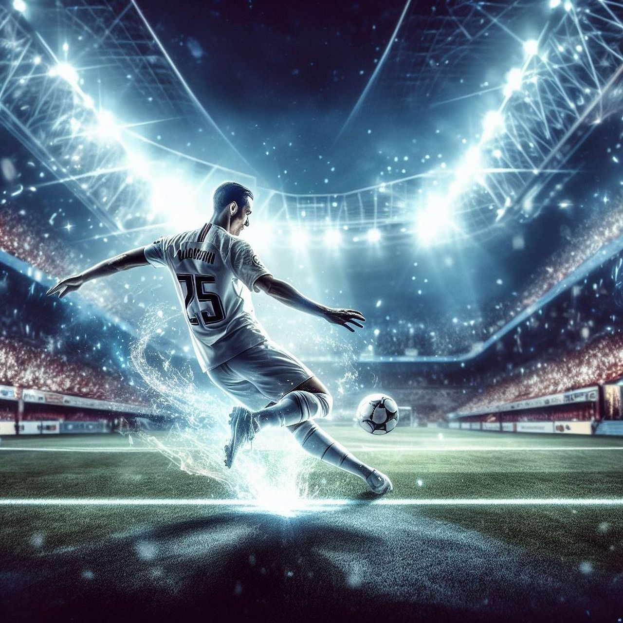 1280x1280 Download Ai Generated Football Magic. Royalty Free Stock Illustration Image