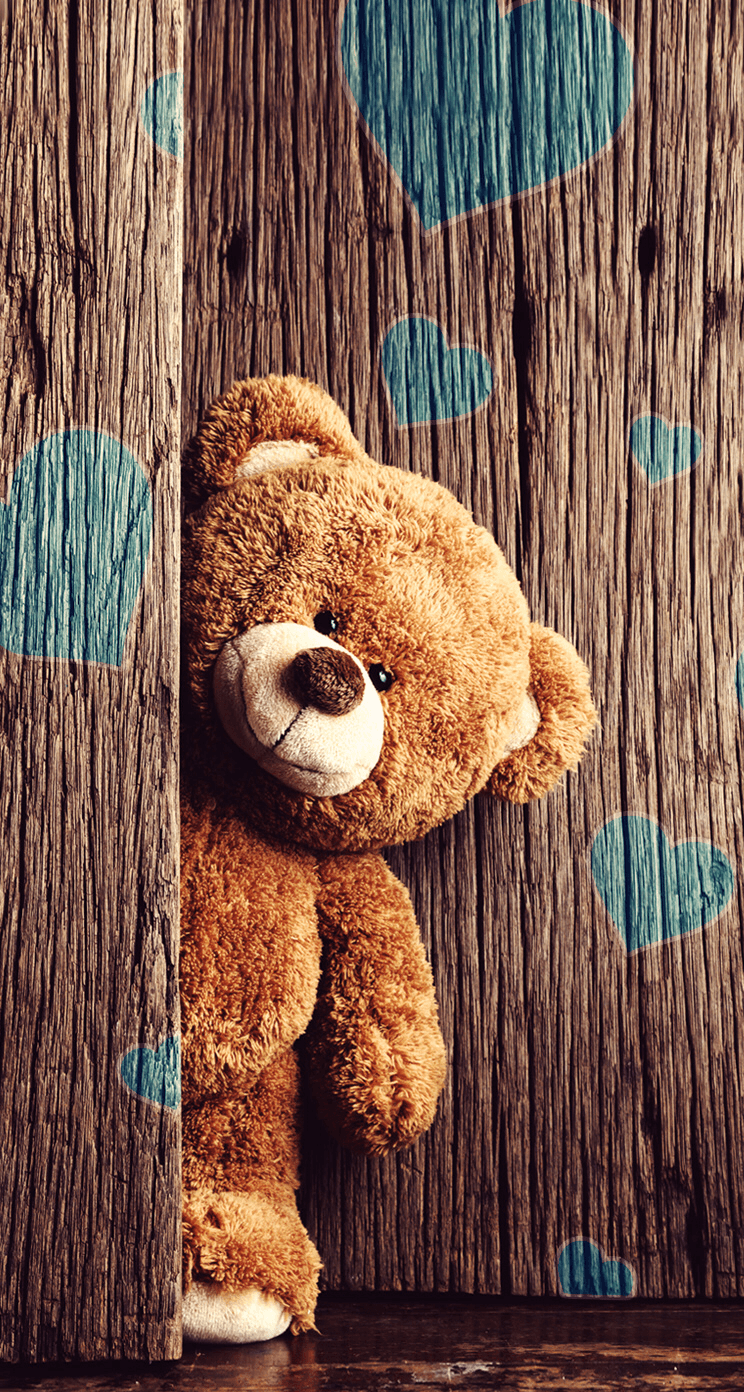 744x1392 Cute Teddy Bear Phone Wallpaper