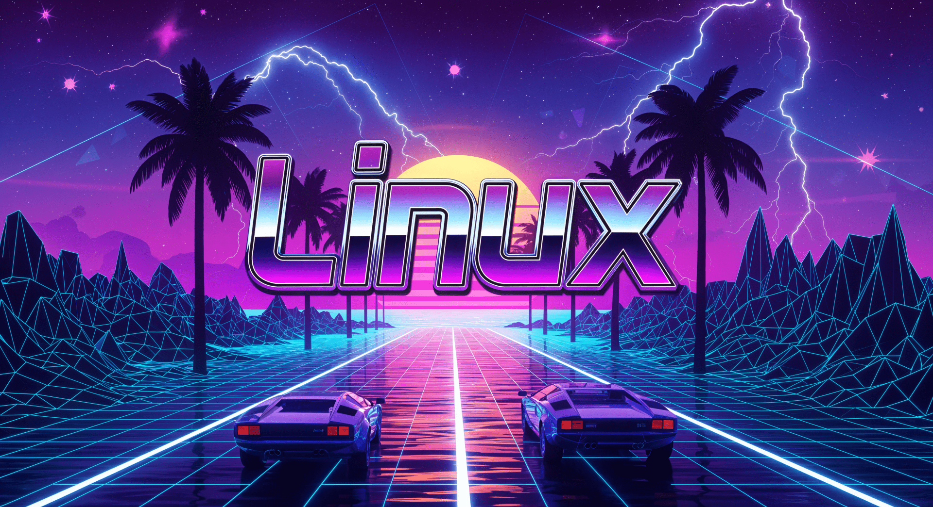 1920x1045 Linux Neon Highway