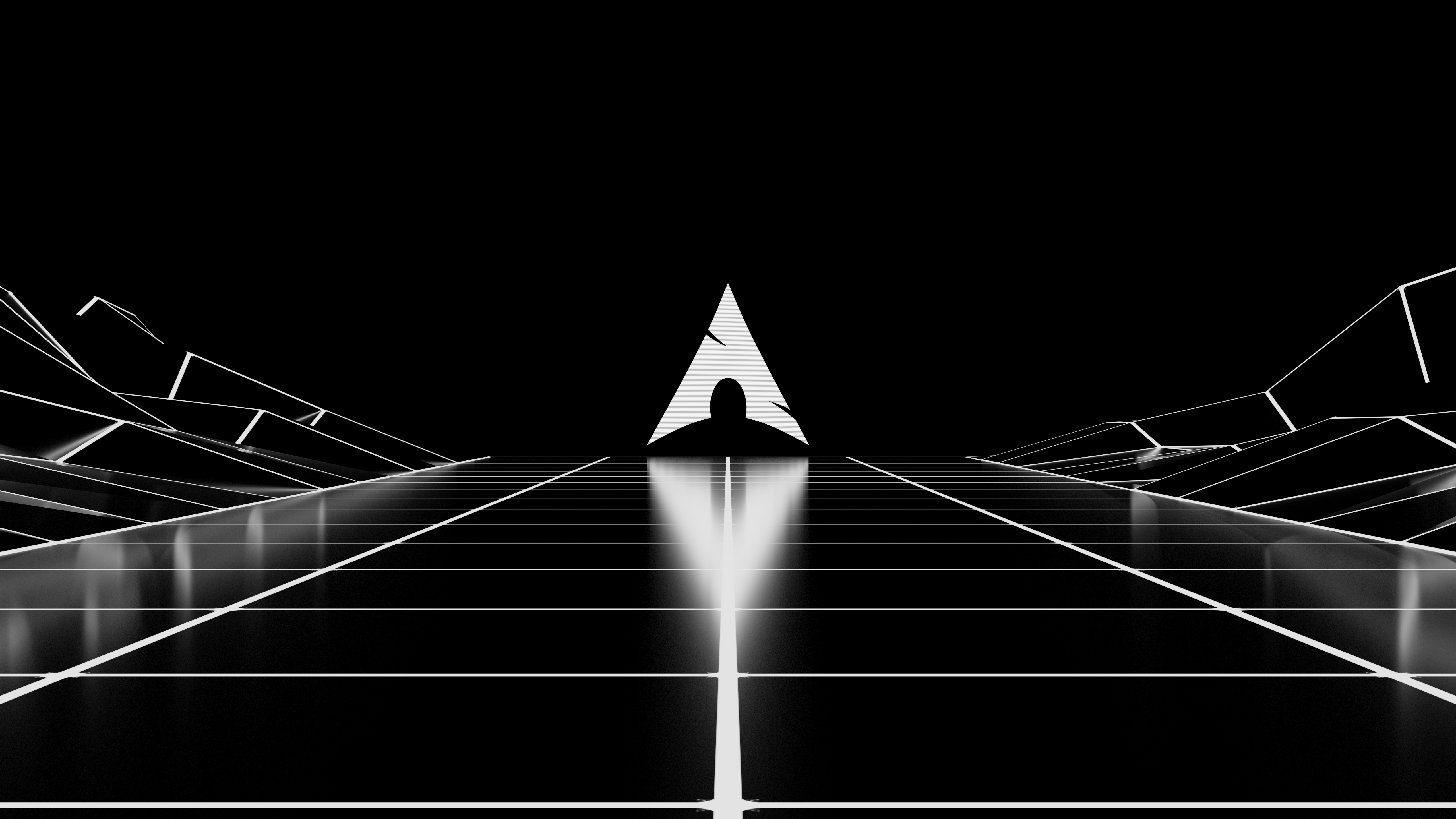5120x2880 Arch Linux Retro Grid Dark Wallpaper 4Kx2880