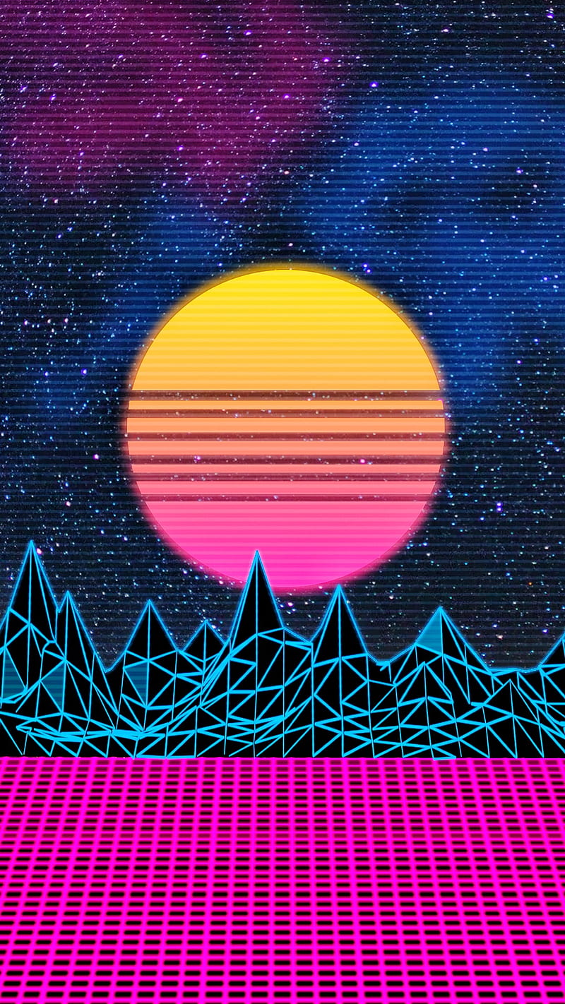 800x1422 Retro Sunset, 80s, retro, sunset, HD phone wallpaper