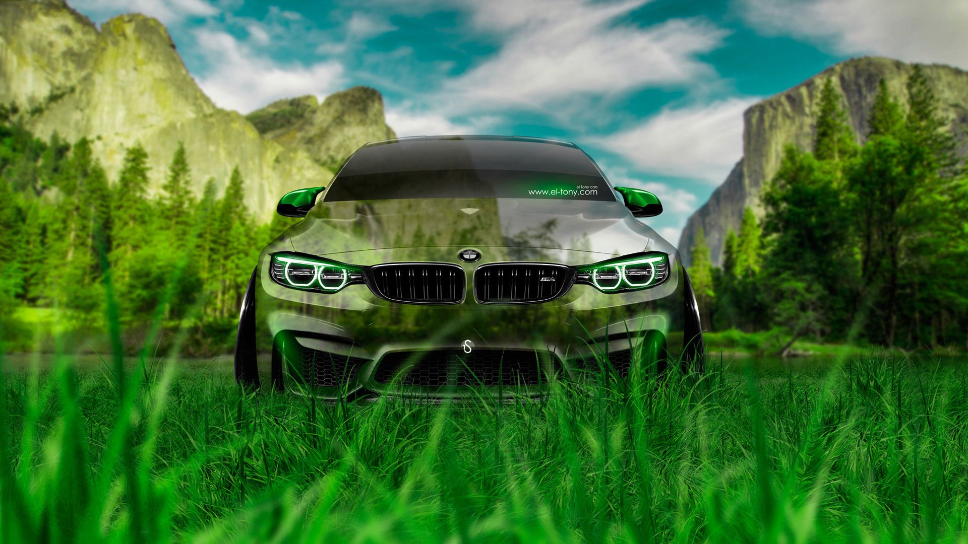 1920x1080 Wallpaper grass, mountains, nature, design, transparent, green, style, green for mobile and desktop, section bmw, resolution 1920x1080