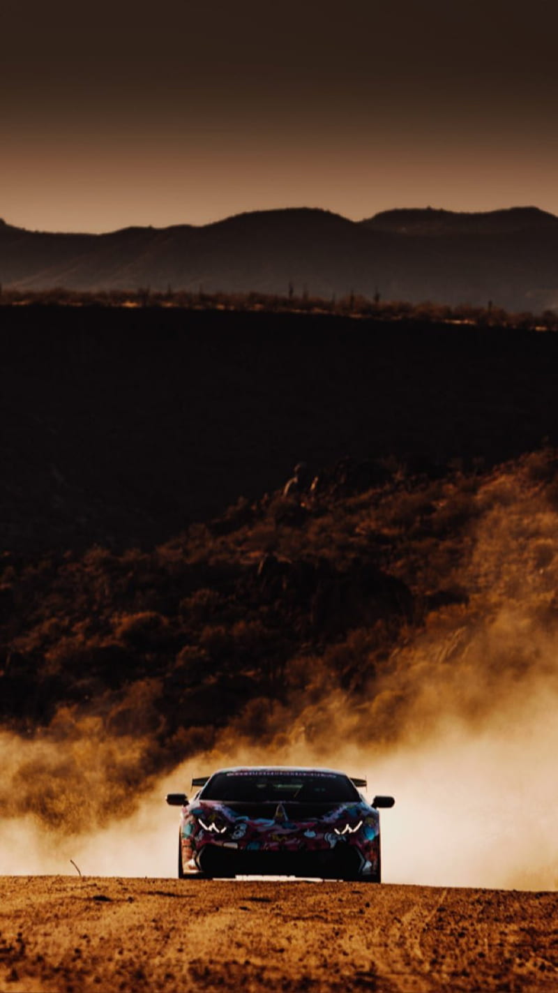 800x1423 Lamborghini Huracan, brown, car, carros, class, desert, nature, new, sport, HD phone wallpaper