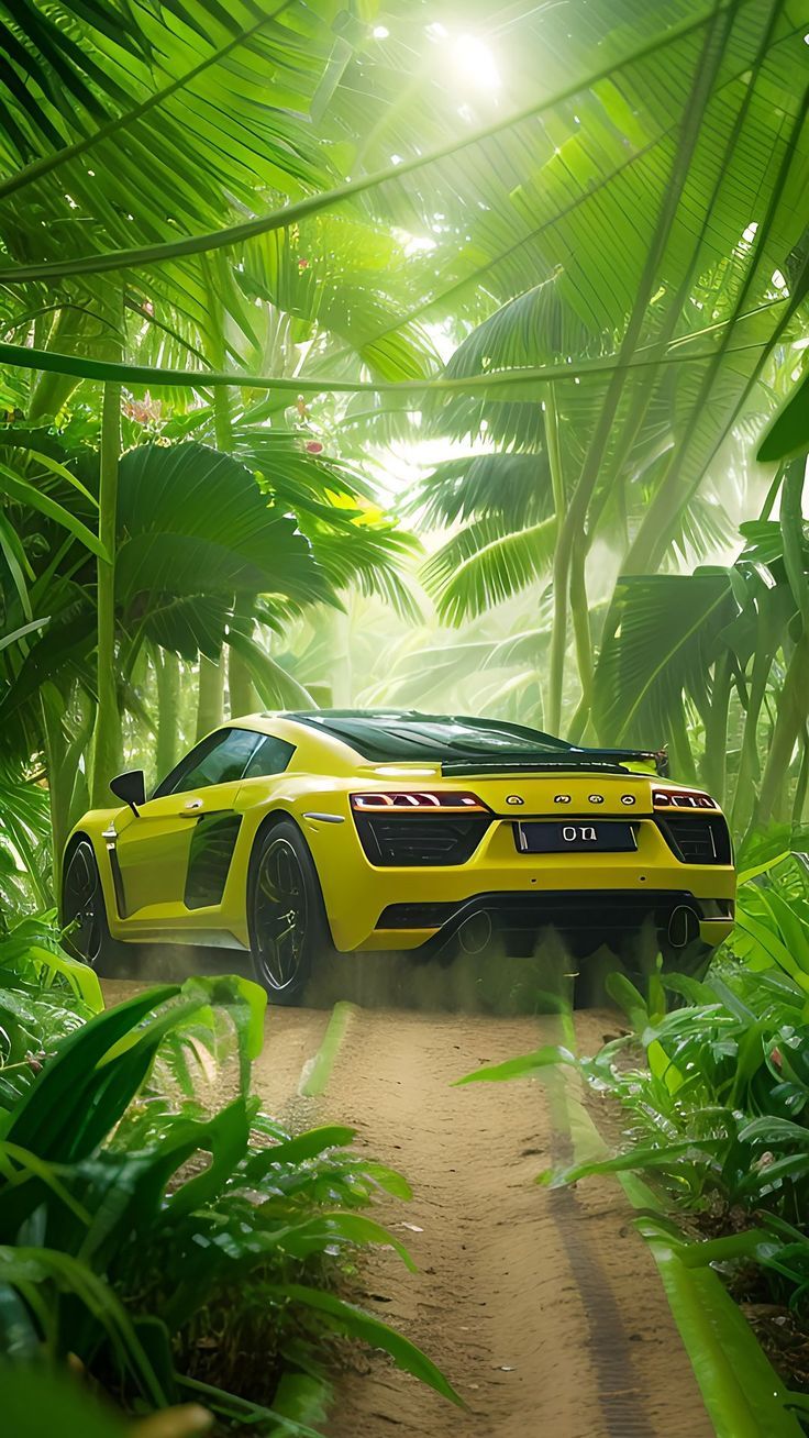 736x1308 Wallpaper car, nature, forest, trees, light, art, Cars 4K by ? ???. Download wallpaper car, nature, forest, trees, light, art for free