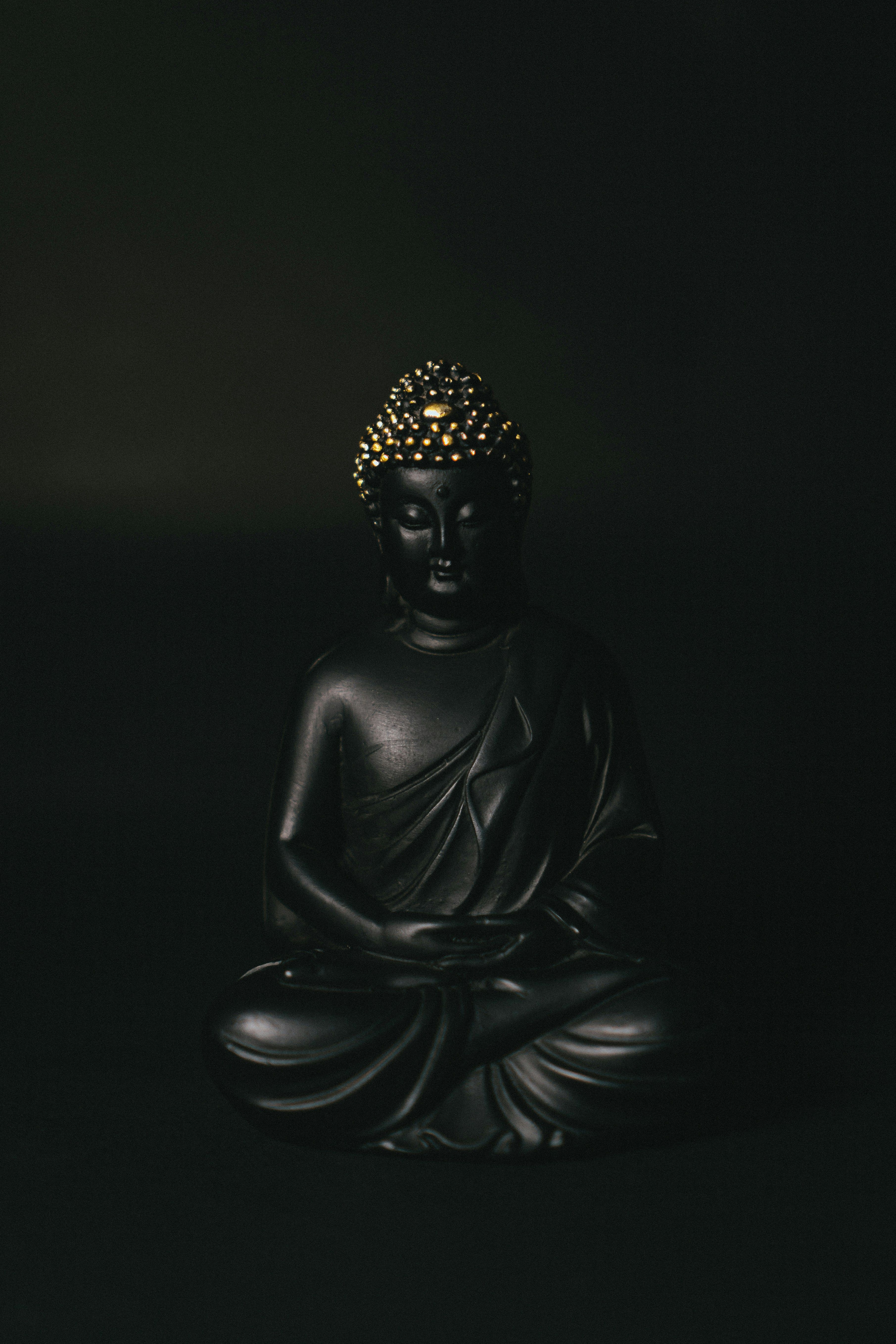 3622x5433 Black and gold buddha figurine photo